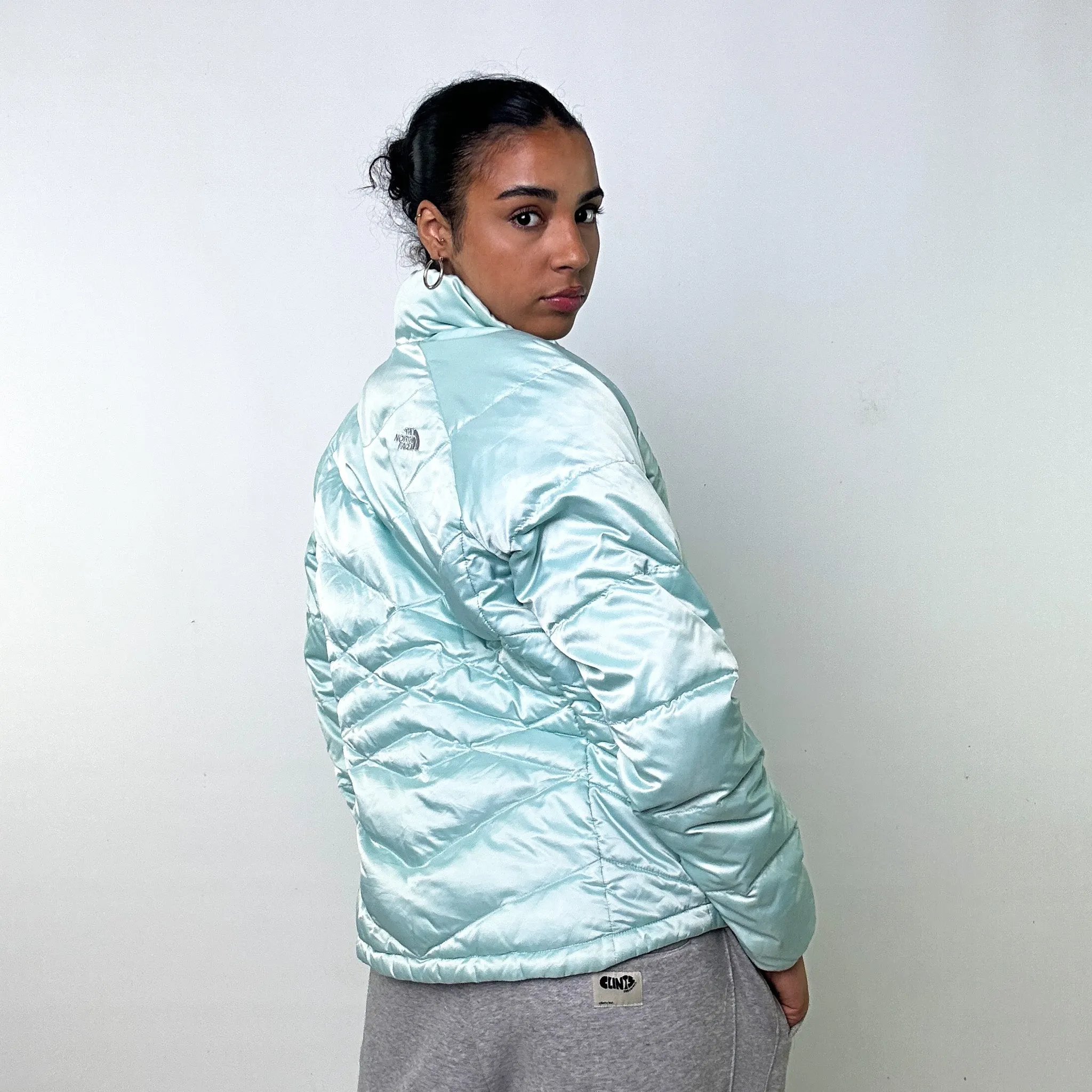 Light Blue 90s The North Face Puffer Jacket Coat (W)