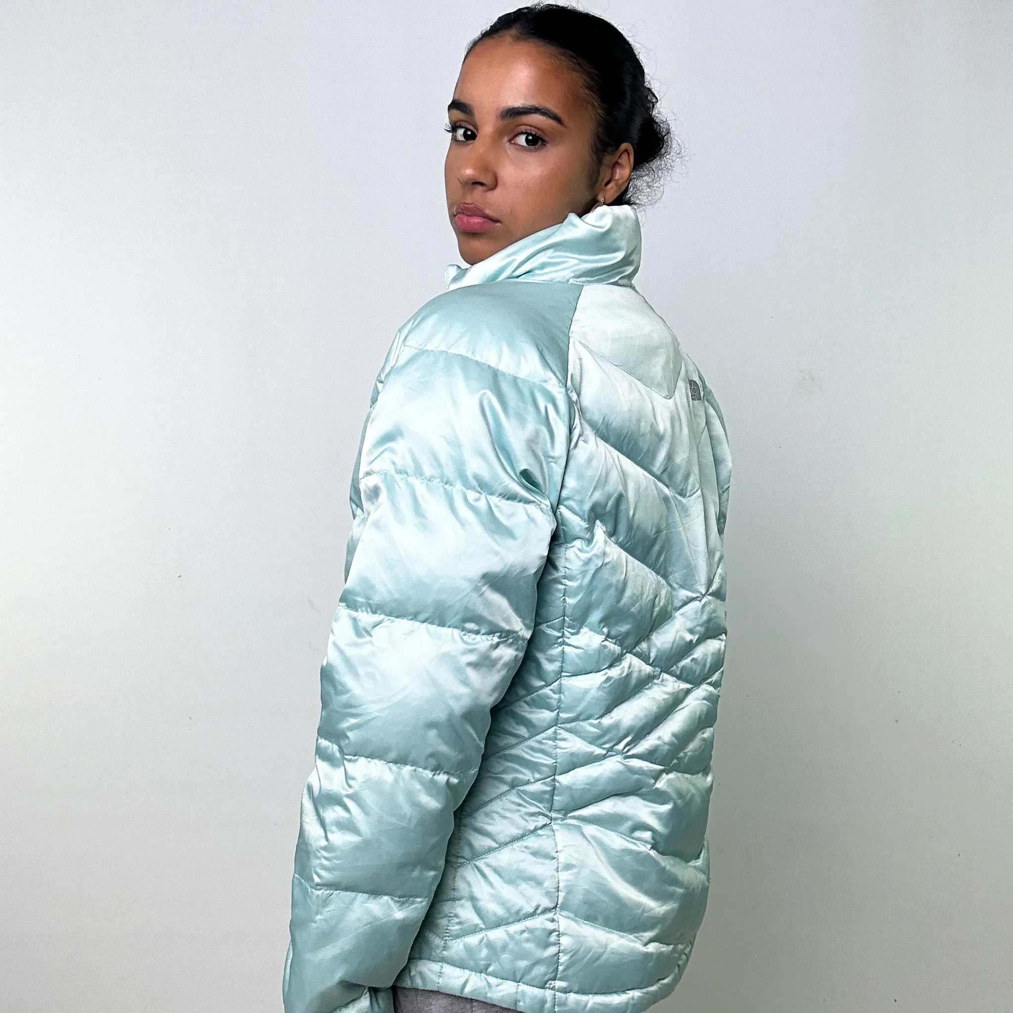 Light Blue 90s The North Face Puffer Jacket Coat (W)