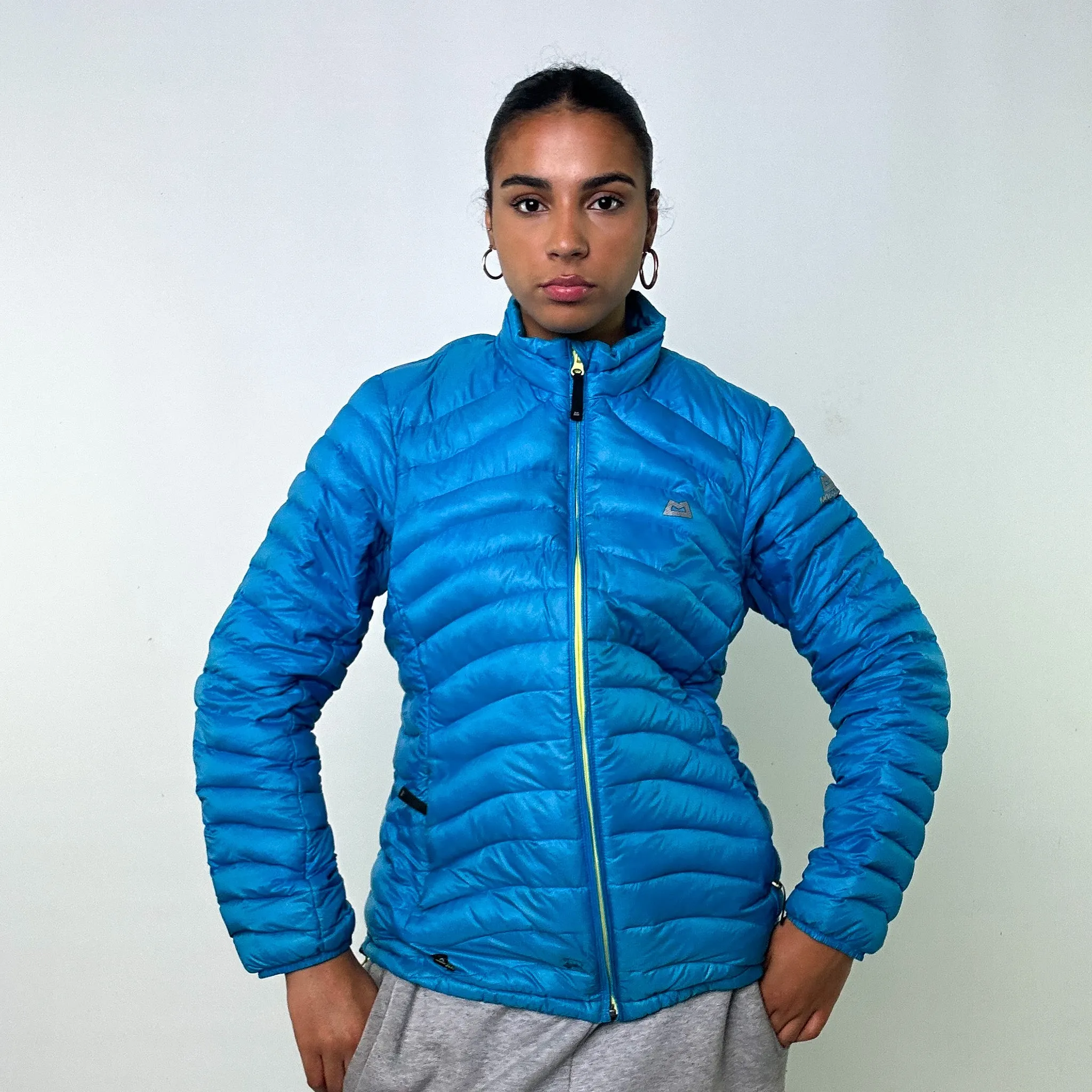 Light Blue y2ks Mountain Equipment Puffer Jacket Coat (L)