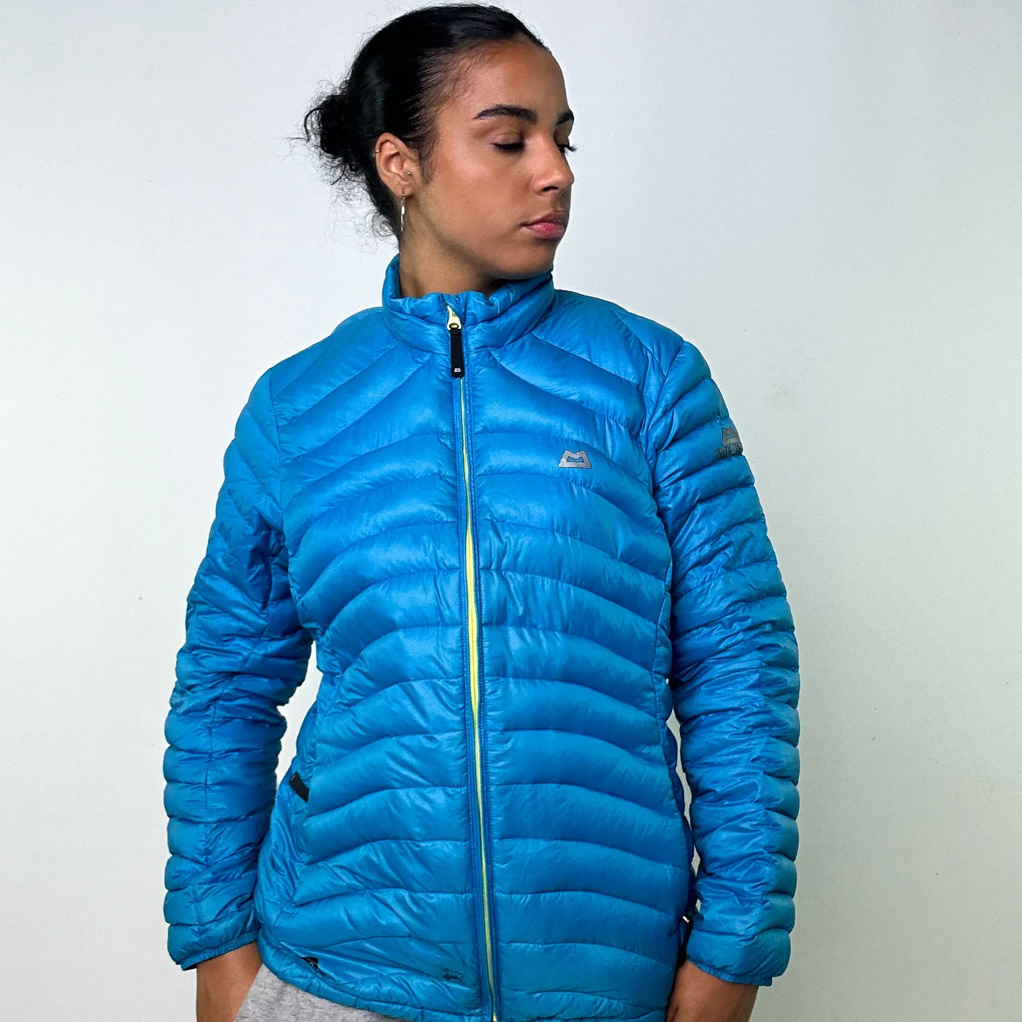 Light Blue y2ks Mountain Equipment Puffer Jacket Coat (L)