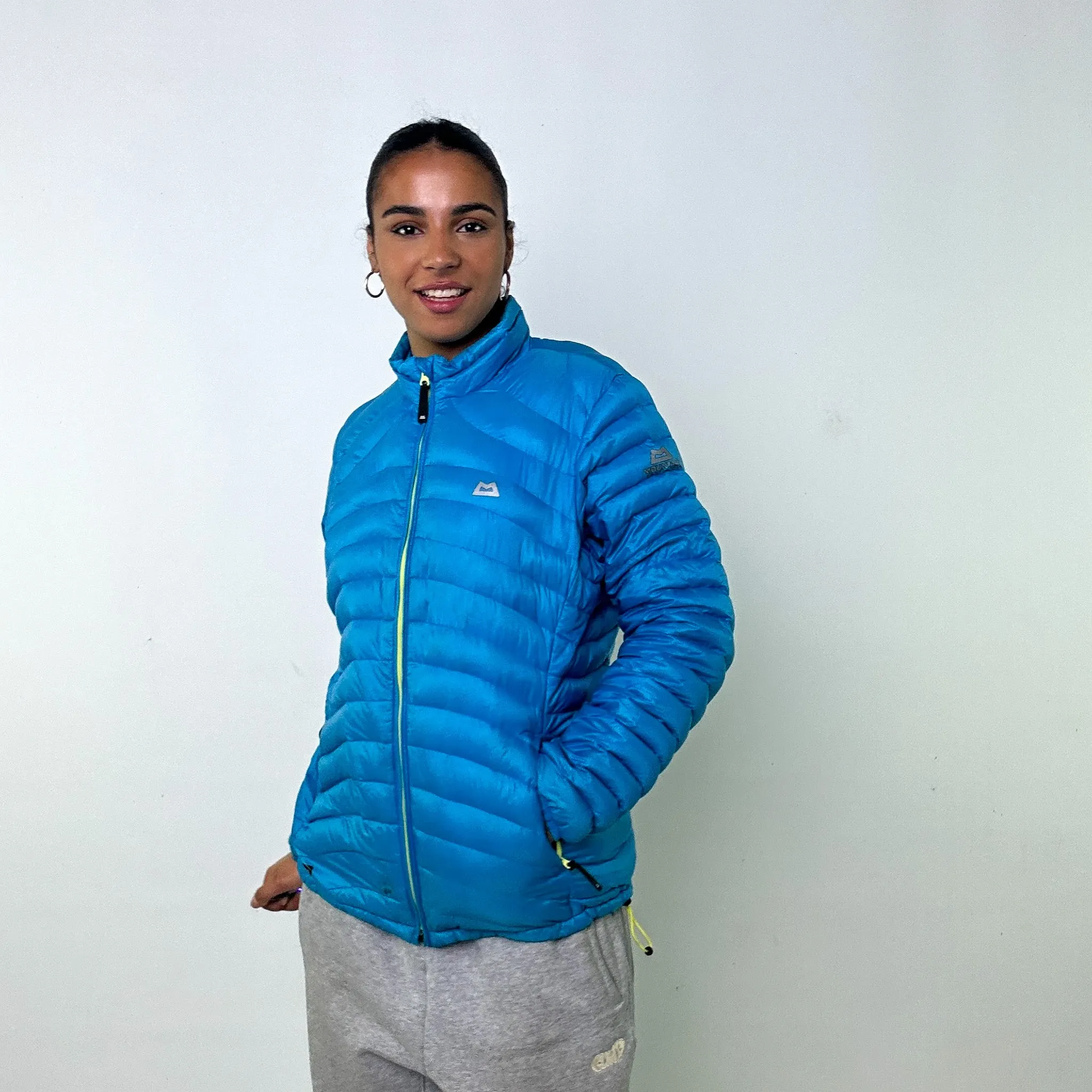 Light Blue y2ks Mountain Equipment Puffer Jacket Coat (L)