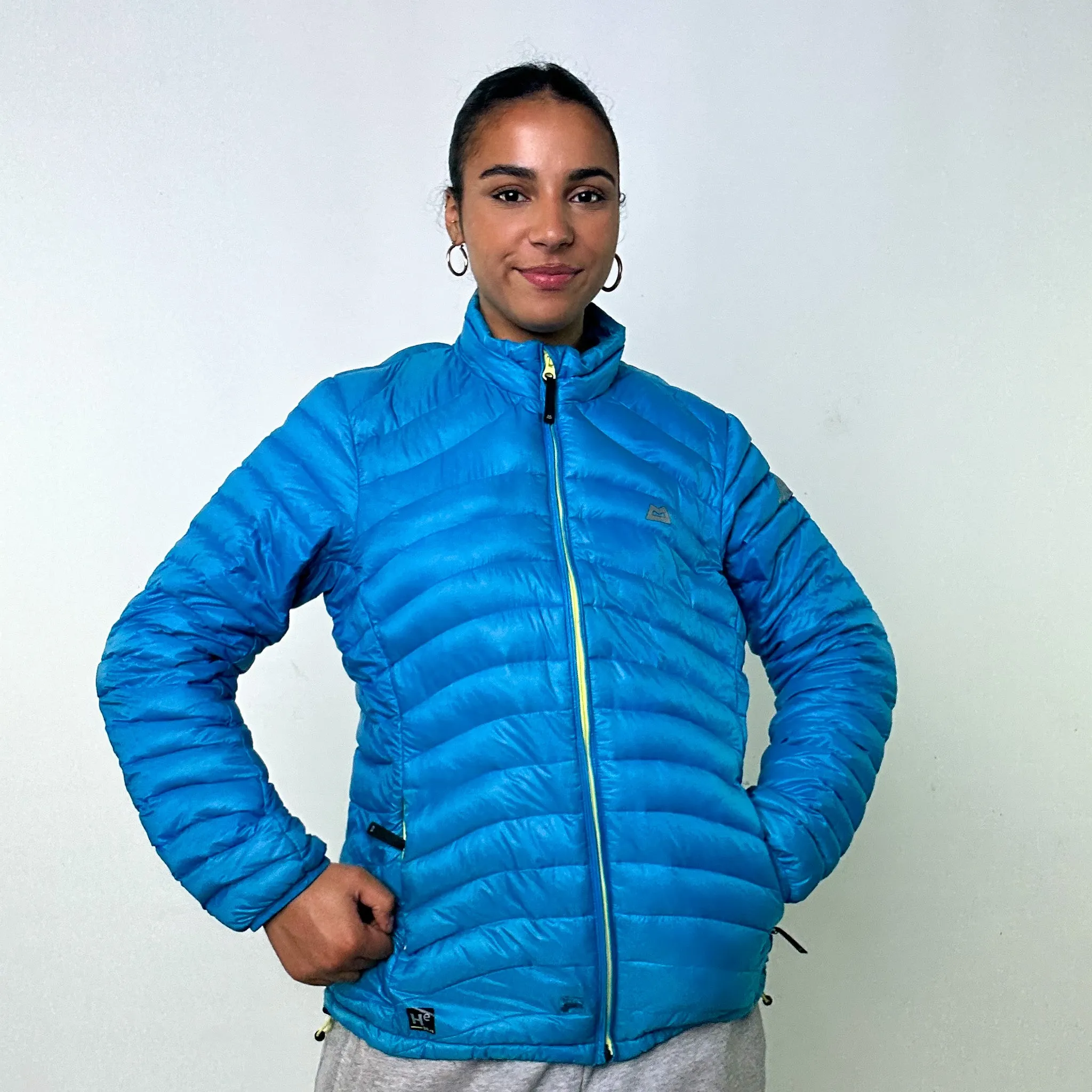 Light Blue y2ks Mountain Equipment Puffer Jacket Coat (L)