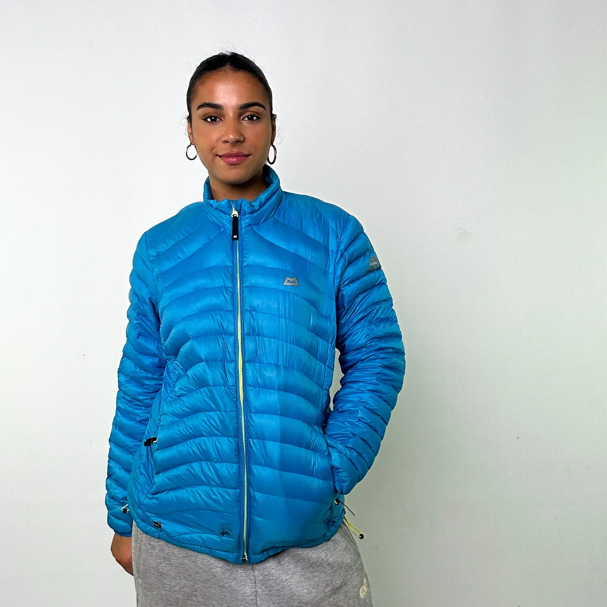 Light Blue y2ks Mountain Equipment Puffer Jacket Coat (L)