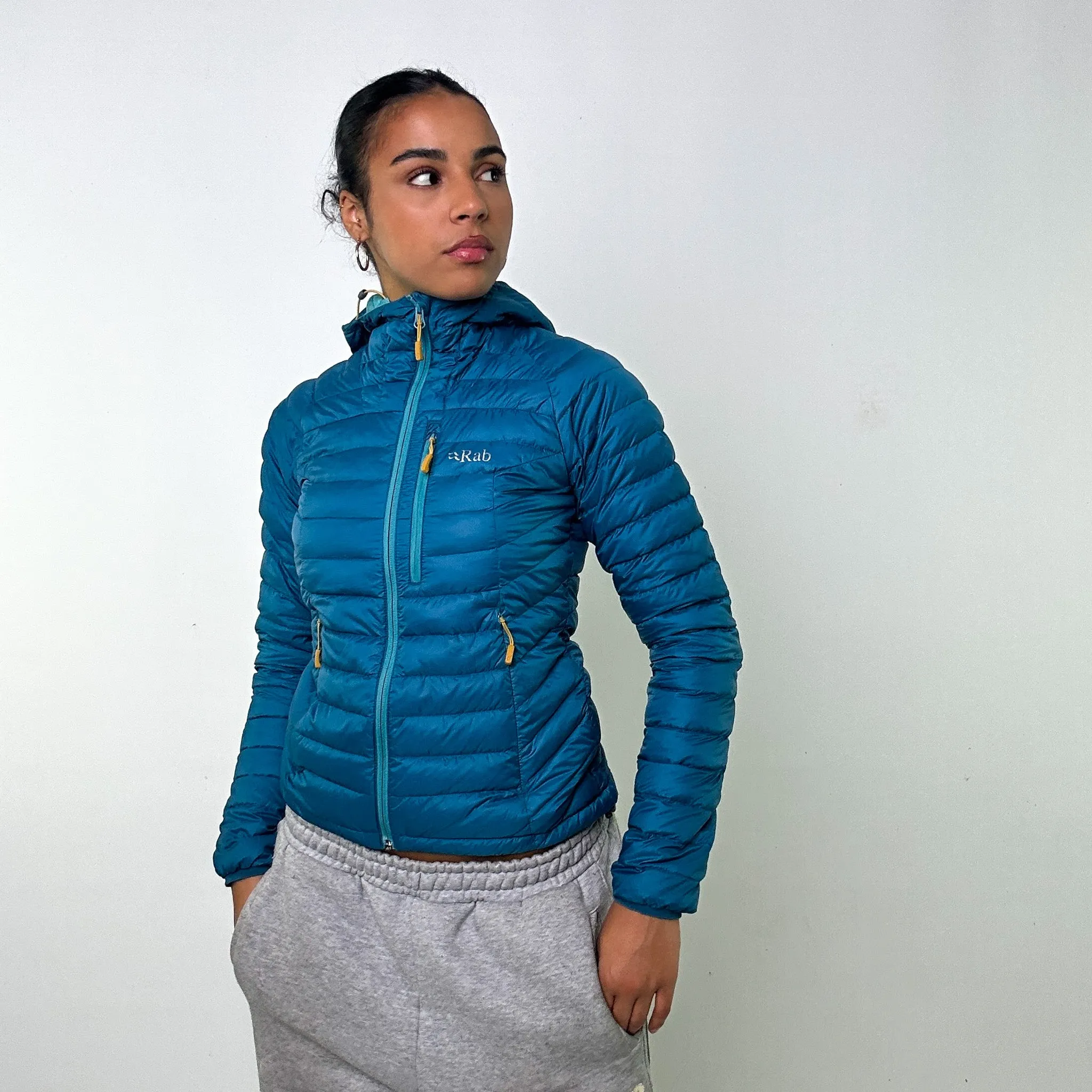 Light Blue y2ks Rab Pertex Quantum Puffer Jacket Coat (XS)