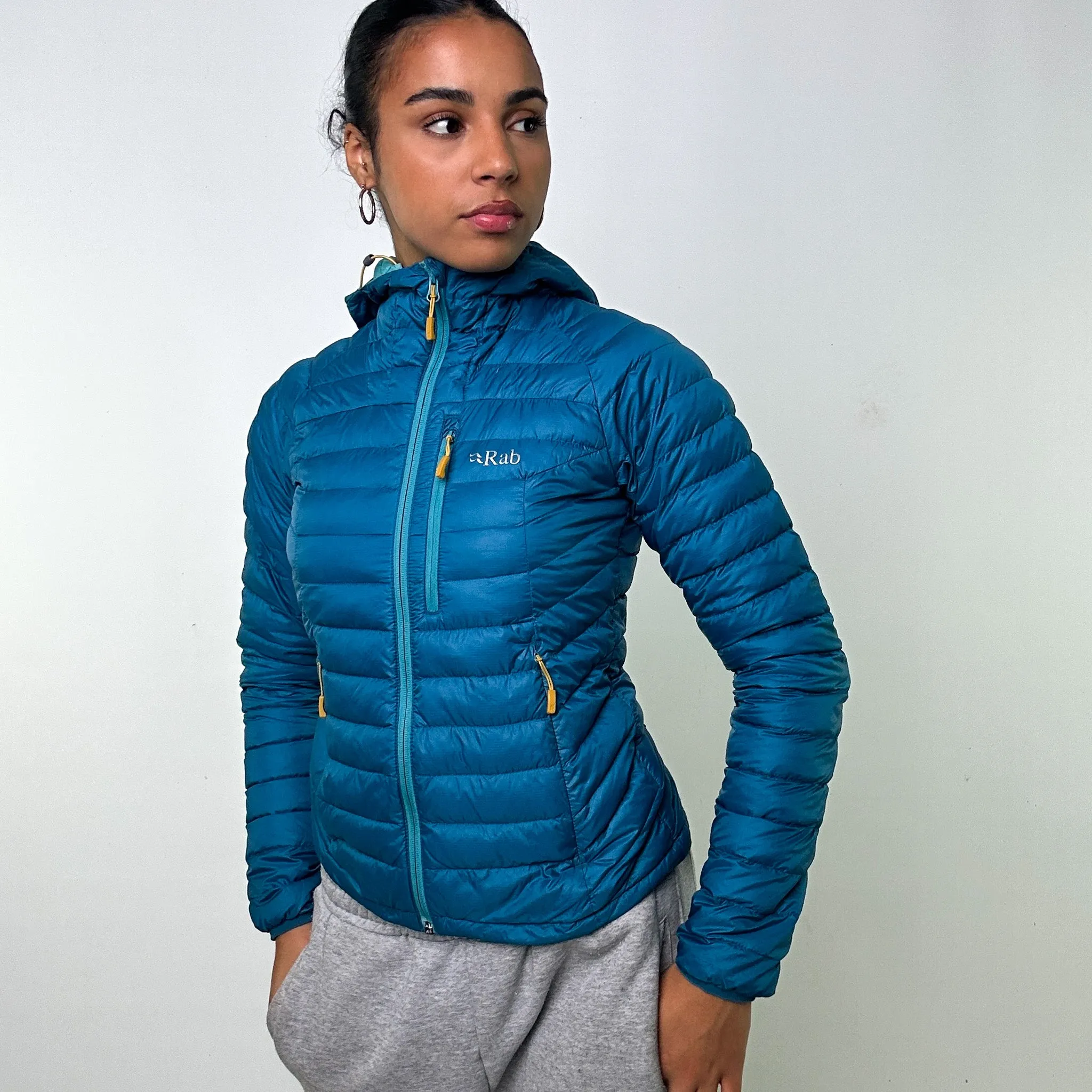 Light Blue y2ks Rab Pertex Quantum Puffer Jacket Coat (XS)