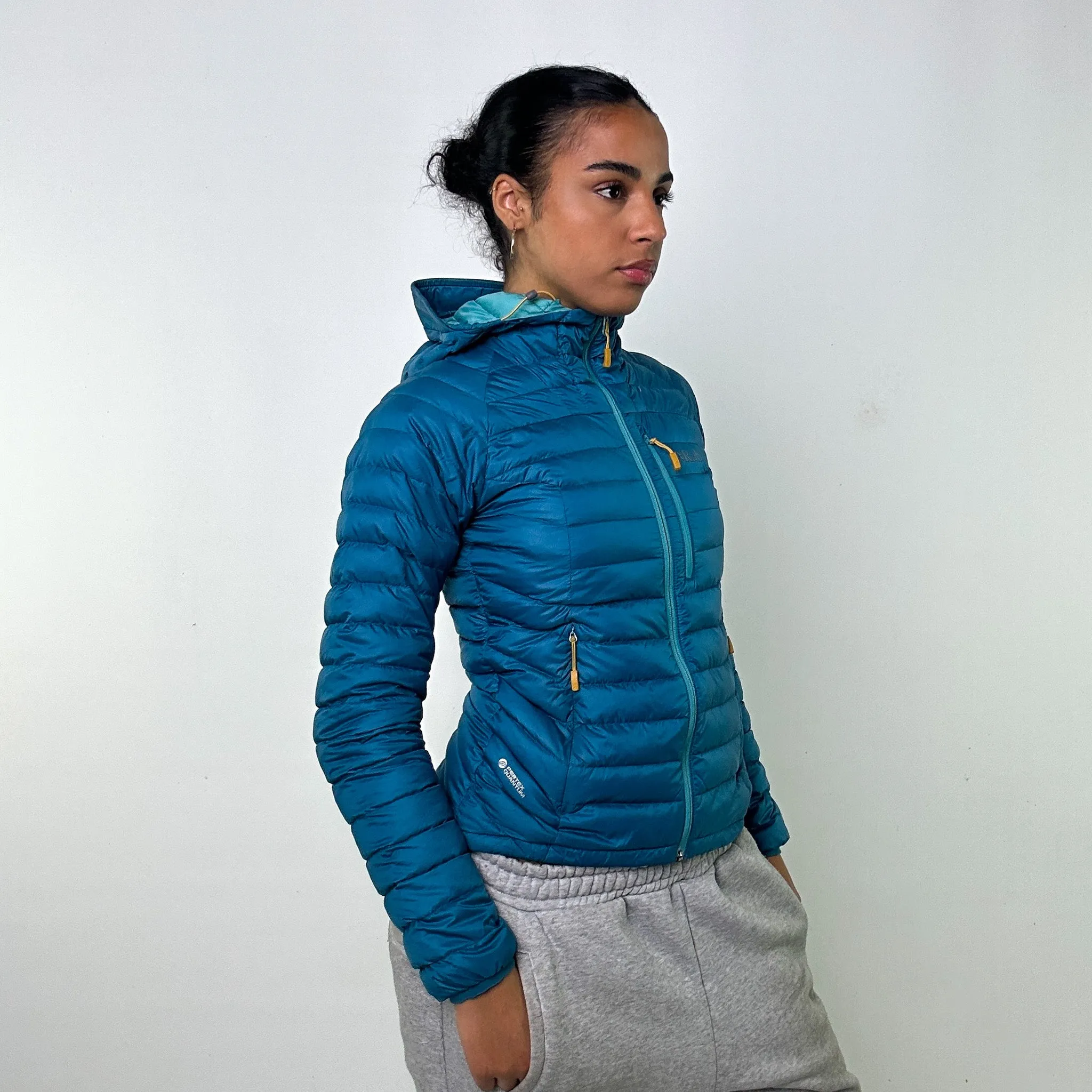 Light Blue y2ks Rab Pertex Quantum Puffer Jacket Coat (XS)