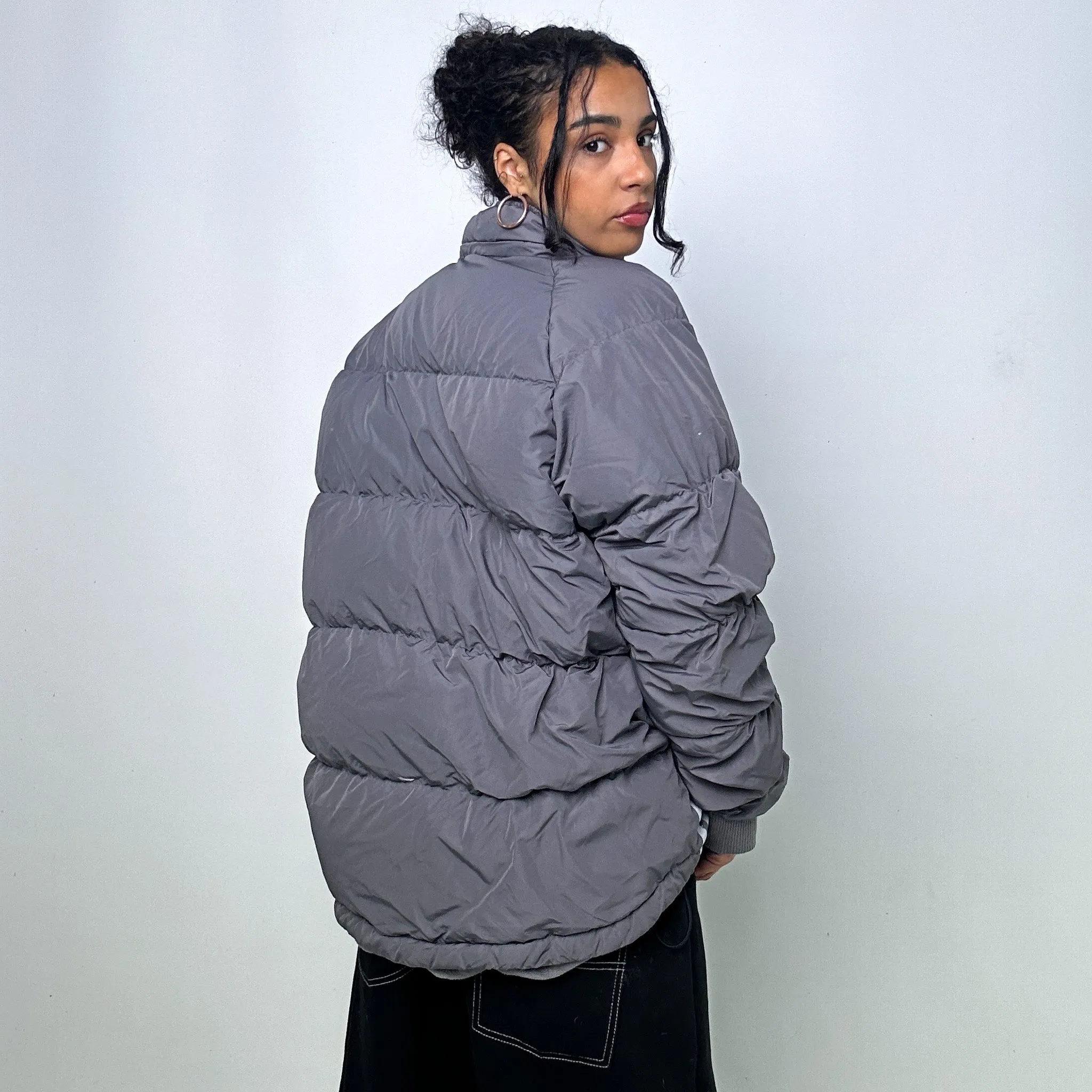 Light Grey y2ks NIKE Puffer Jacket Coat (XL)