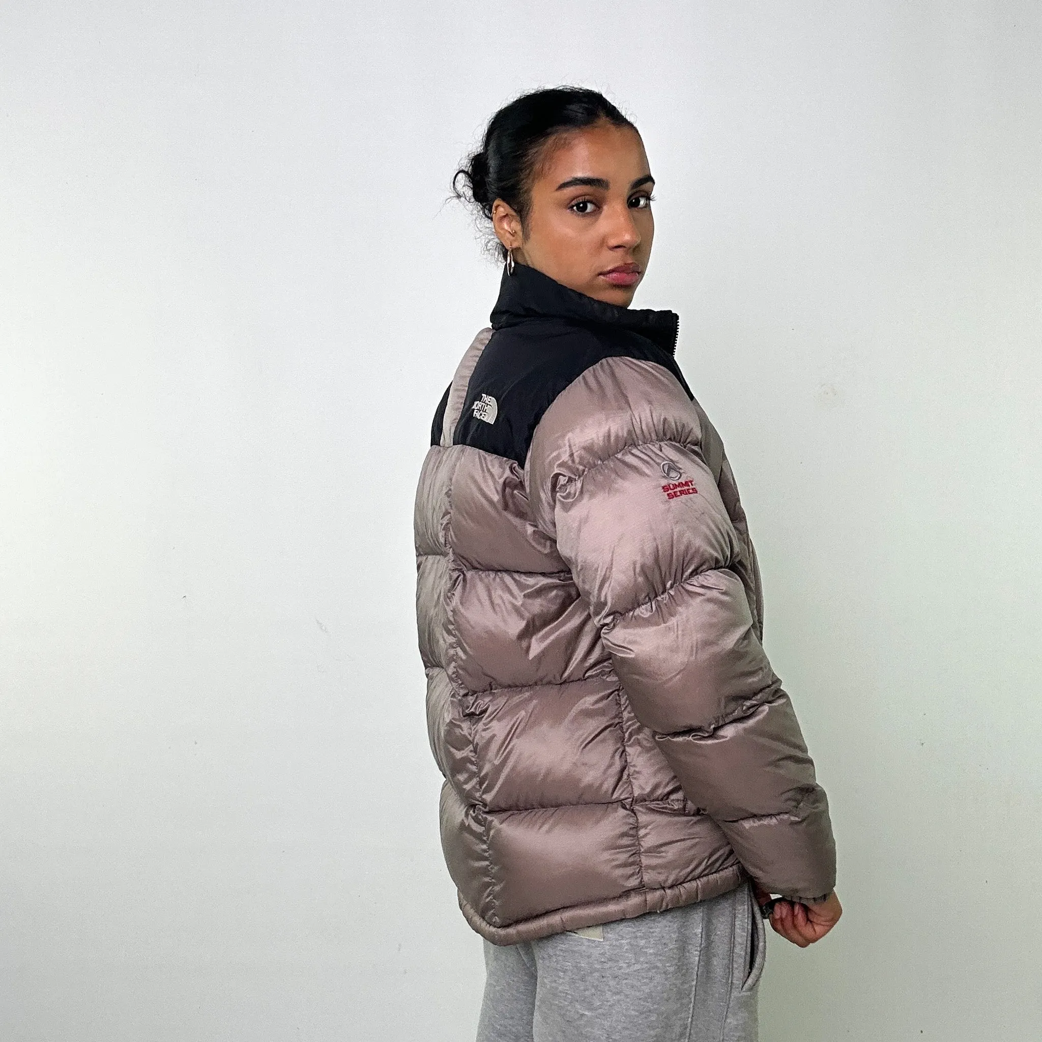 Light Grey y2ks The North Face 800 Summit Series Puffer Jacket Coat (L)