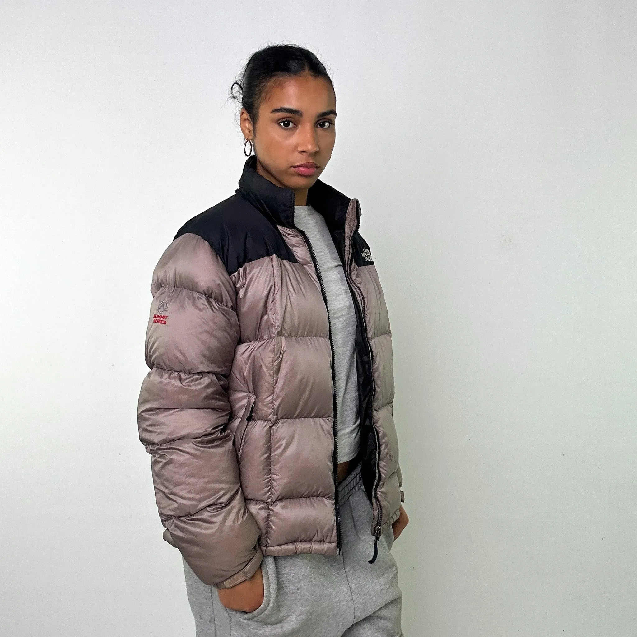 Light Grey y2ks The North Face 800 Summit Series Puffer Jacket Coat (L)