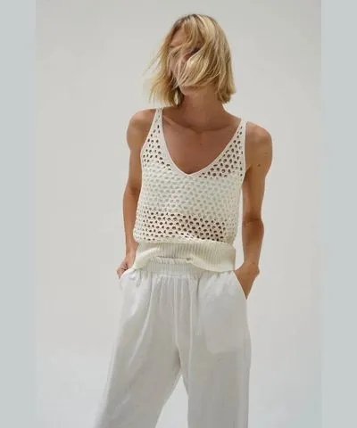 Lna Mavi Open Knit Tank