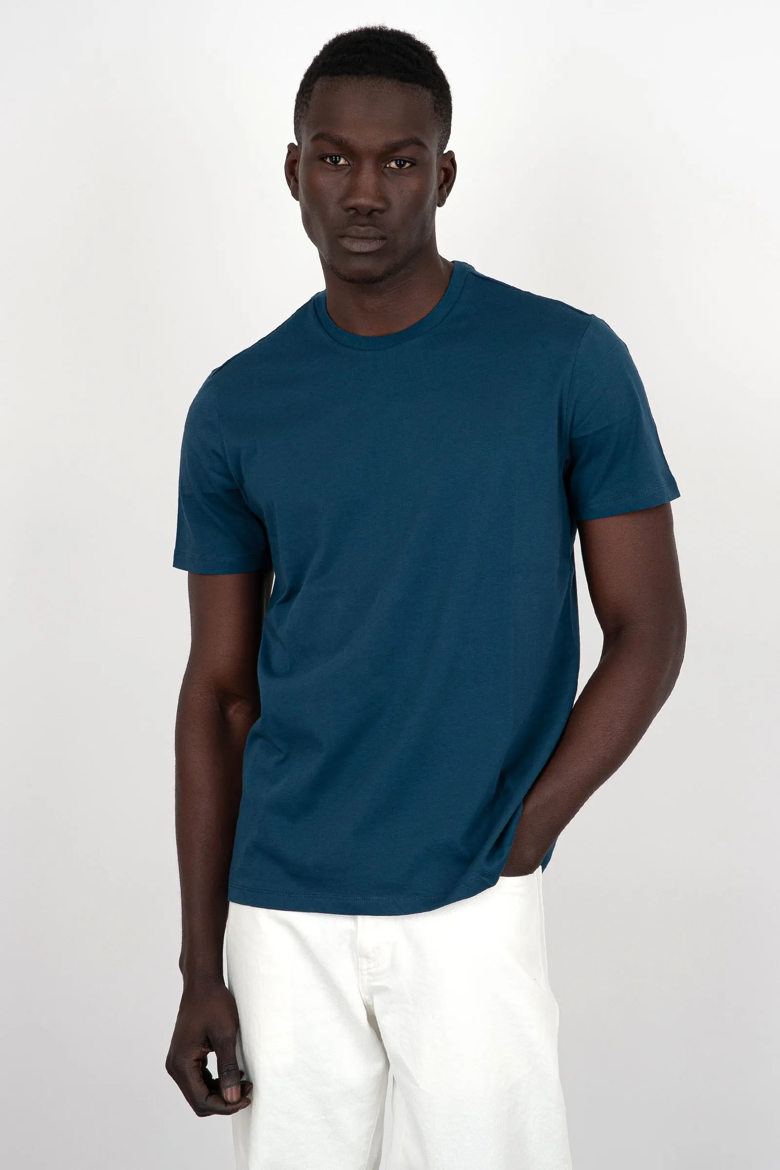 Majestic Filatures T-shirt Girocollo Cotone Organico Blu