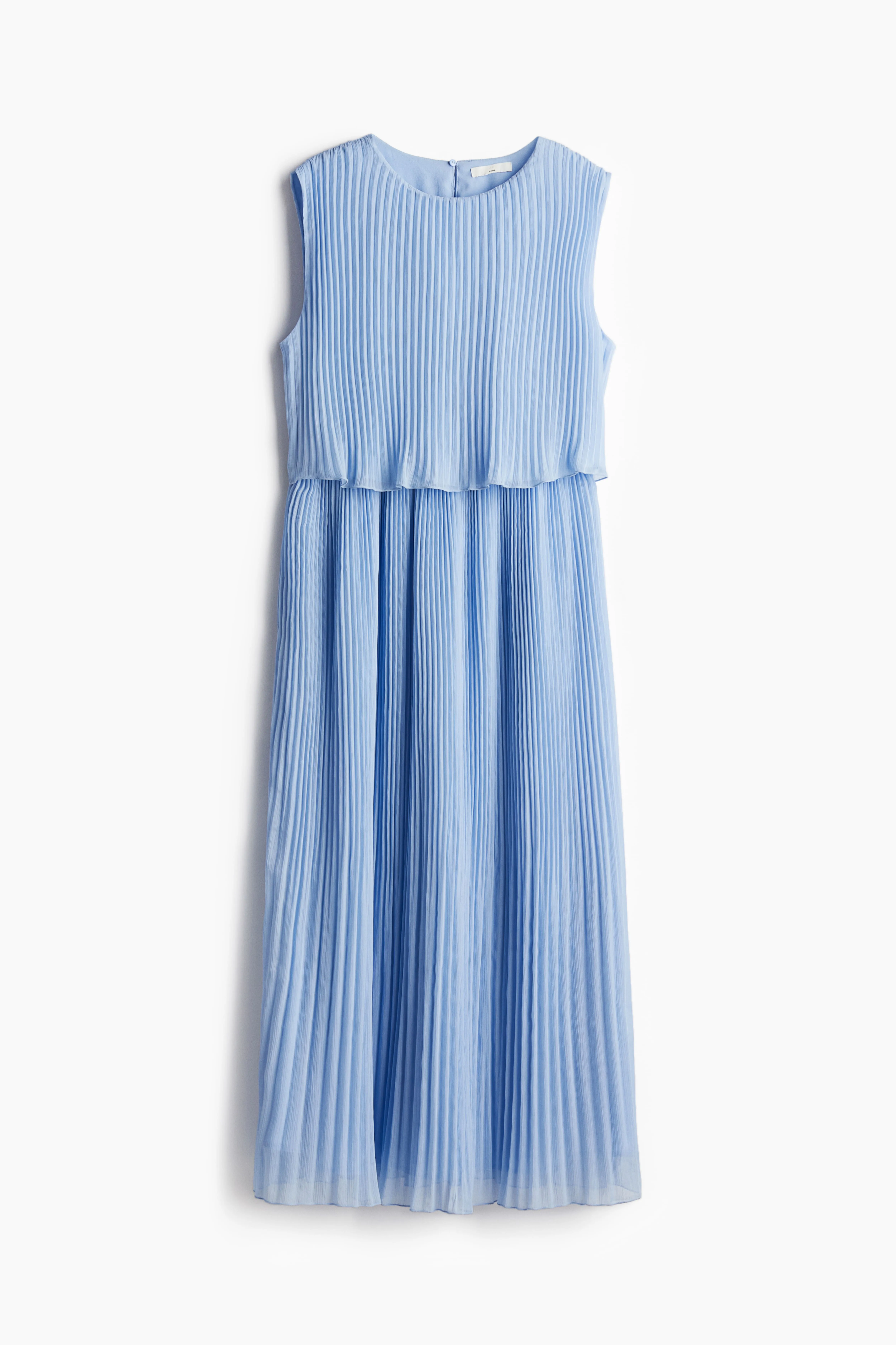 MAMA Pleated nursing dress - Round neck - Sleeveless - Light blue - Ladies | H&M GB