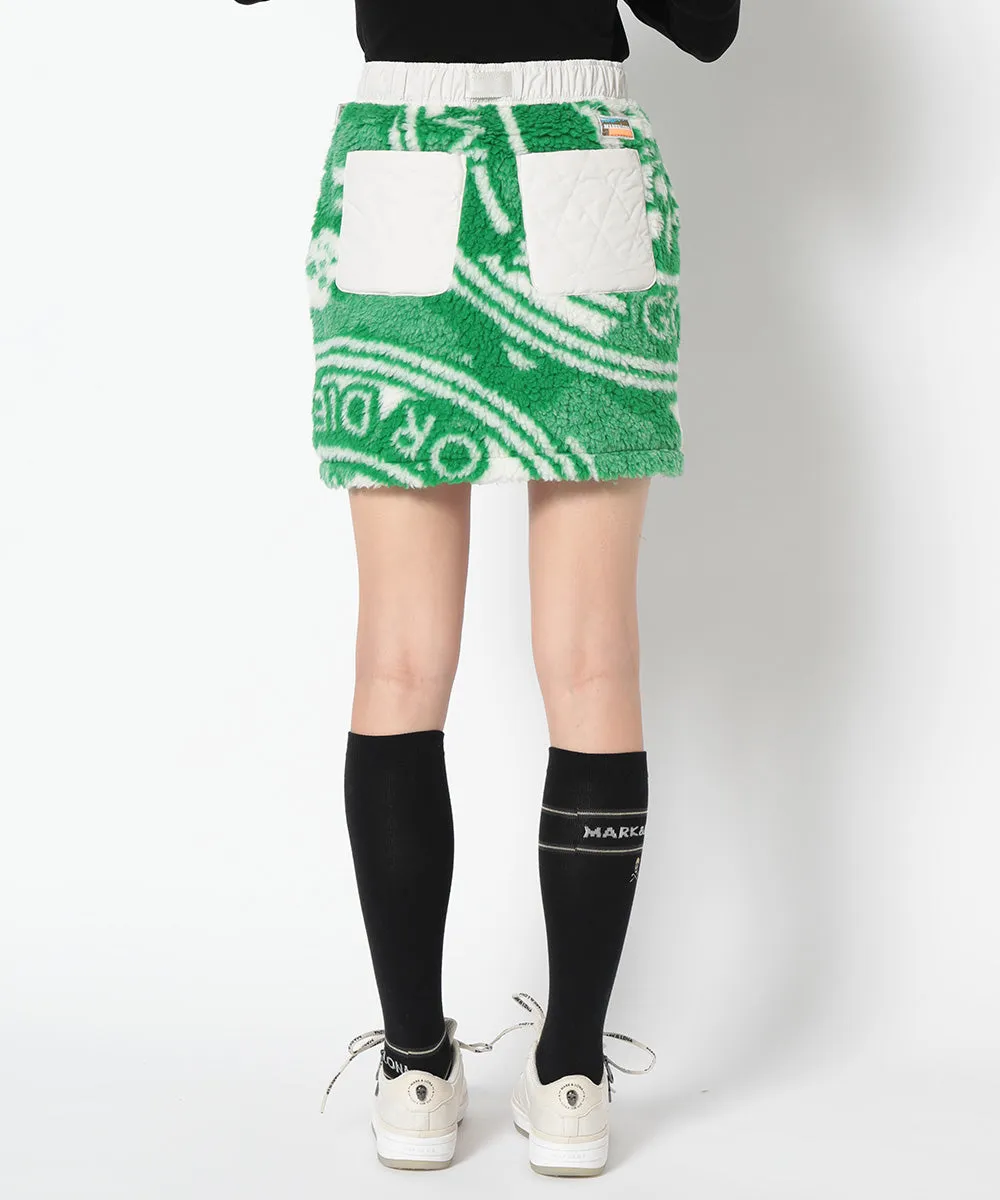 Massive Boa Fleece Skirt GREEN