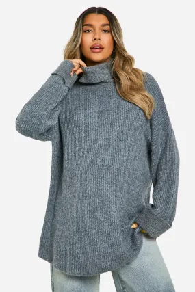 Maternity Turtleneck Longline Batwing Sweater