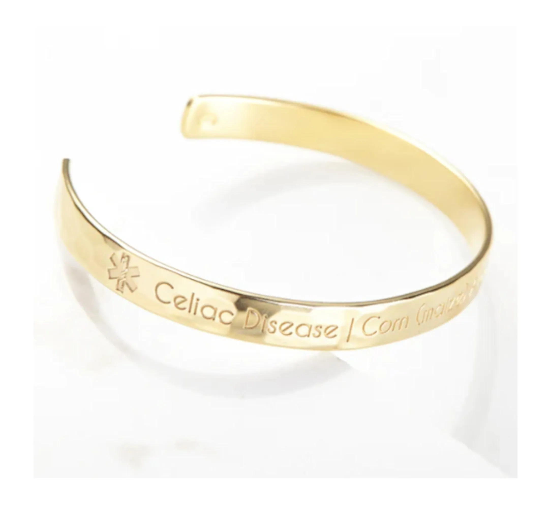 Medical Alert Message Engraved Cuff Bracelet