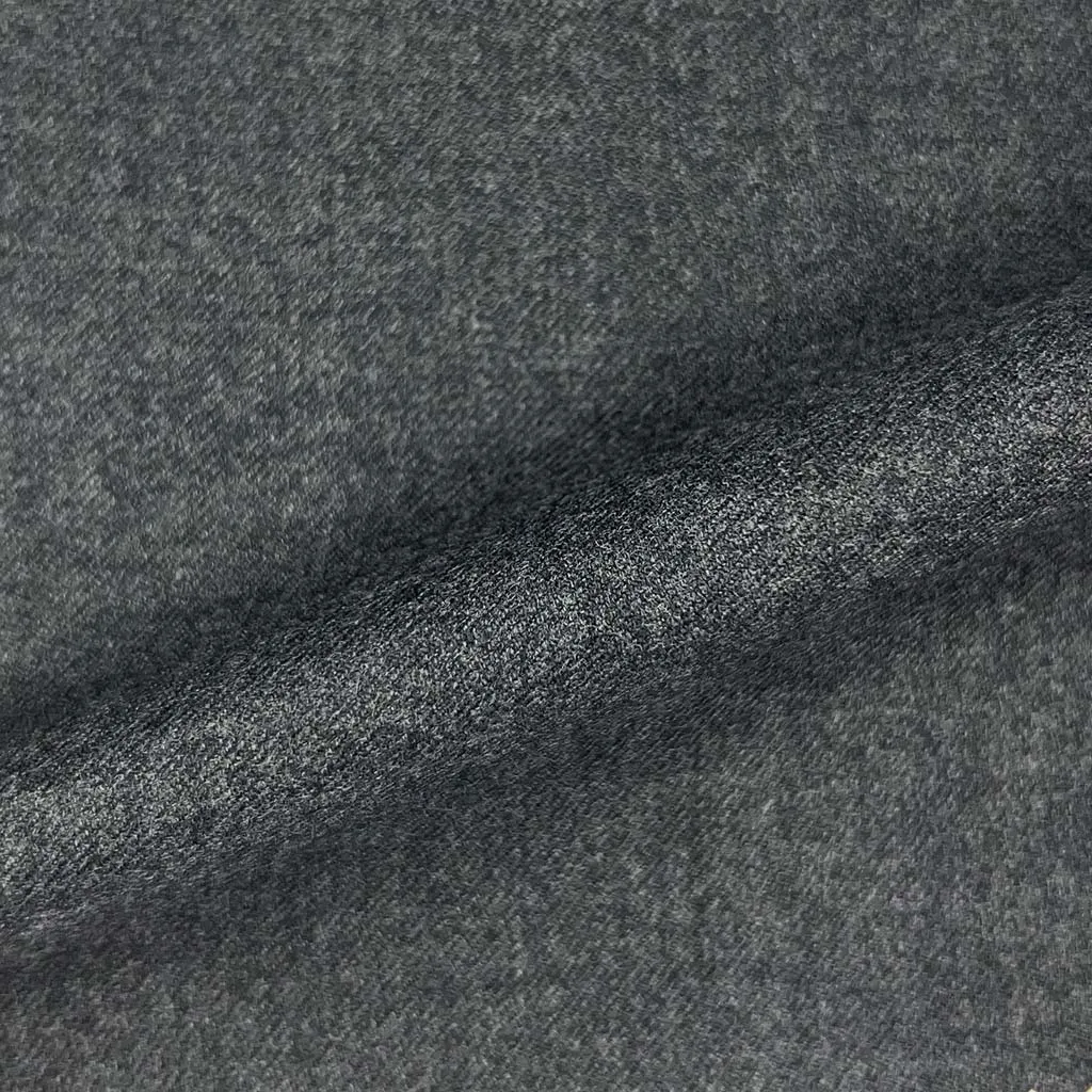 Medium Grey Plain Weave Flannel With Comfort Stretch