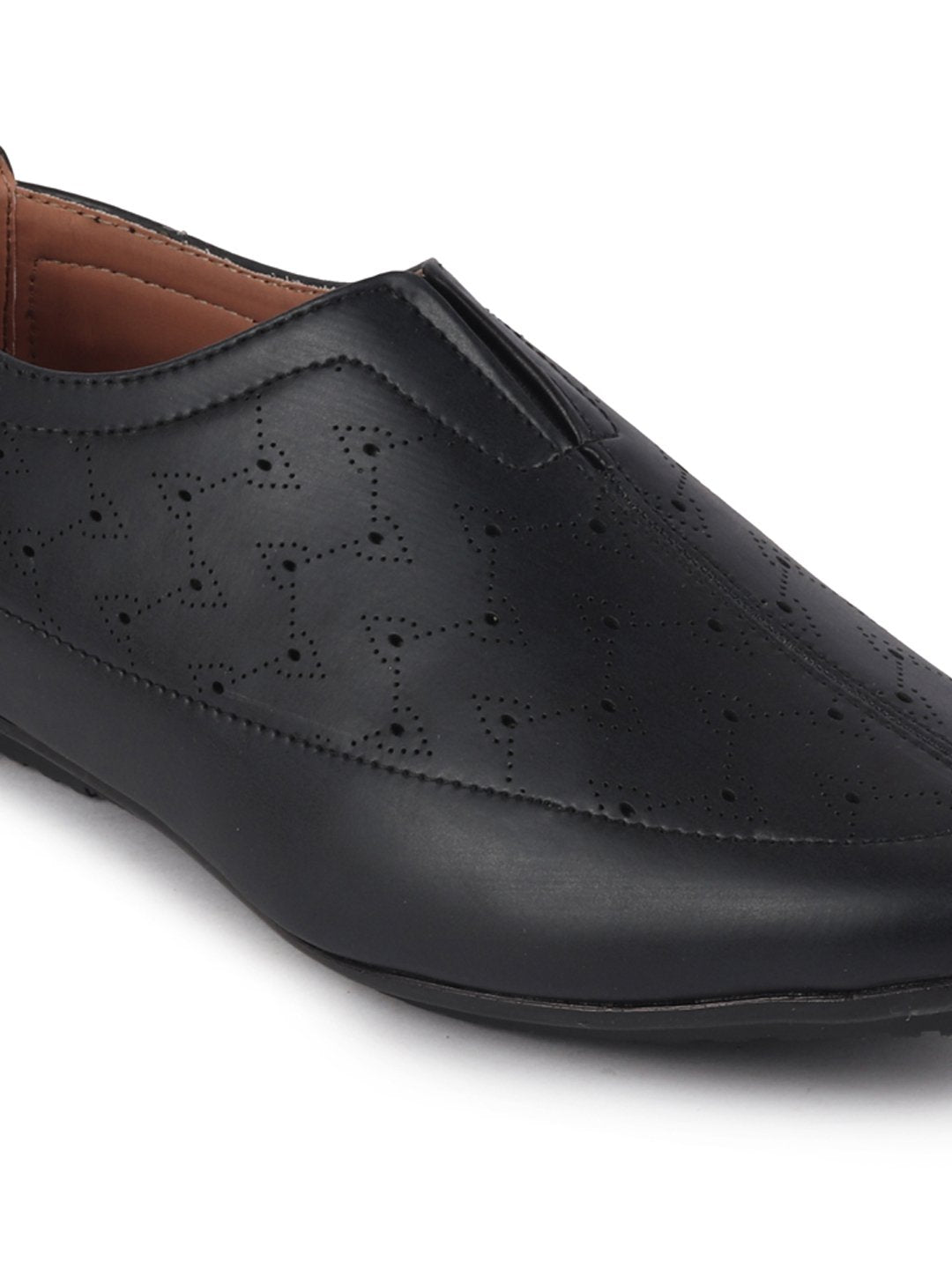 Men Black Ethnic Slip-On Shoe Style Jutis & Mojaris