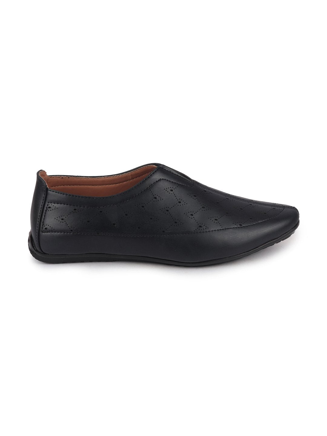 Men Black Ethnic Slip-On Shoe Style Jutis & Mojaris