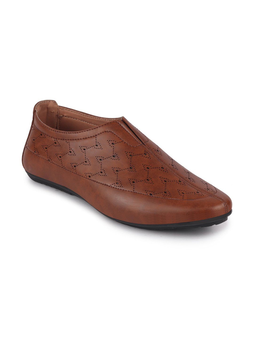 Men Brown Ethnic Slip-On Shoe Style Jutis & Mojaris