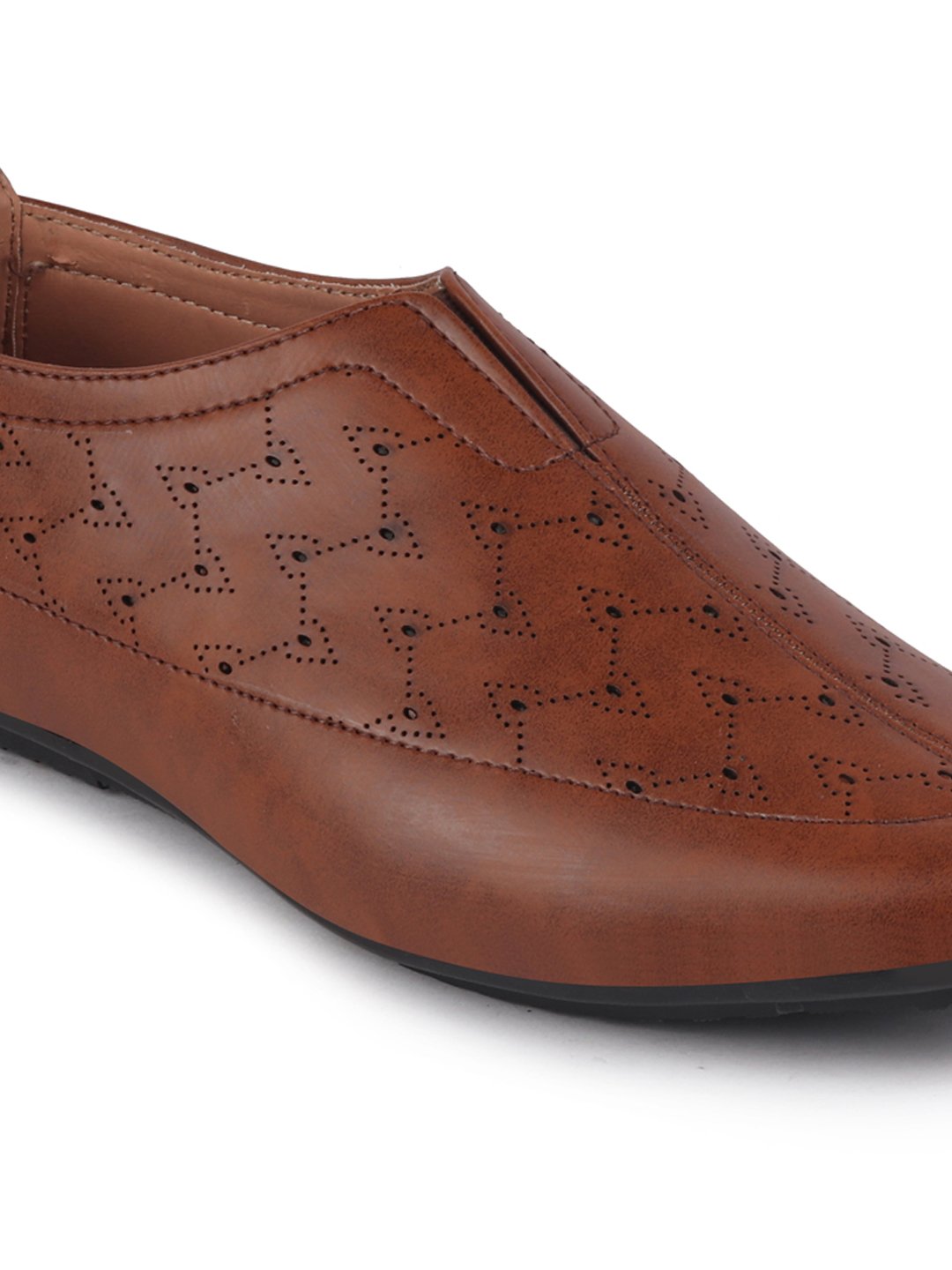 Men Brown Ethnic Slip-On Shoe Style Jutis & Mojaris