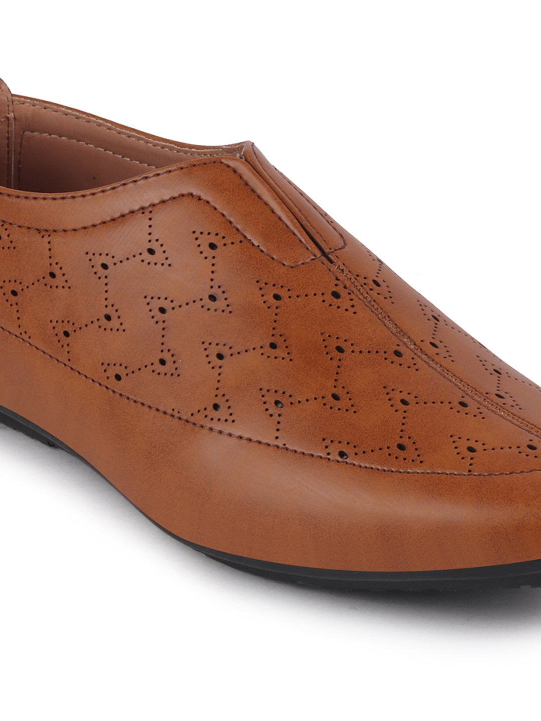 Men Tan Ethnic Slip-On Shoe Style Jutis & Mojaris