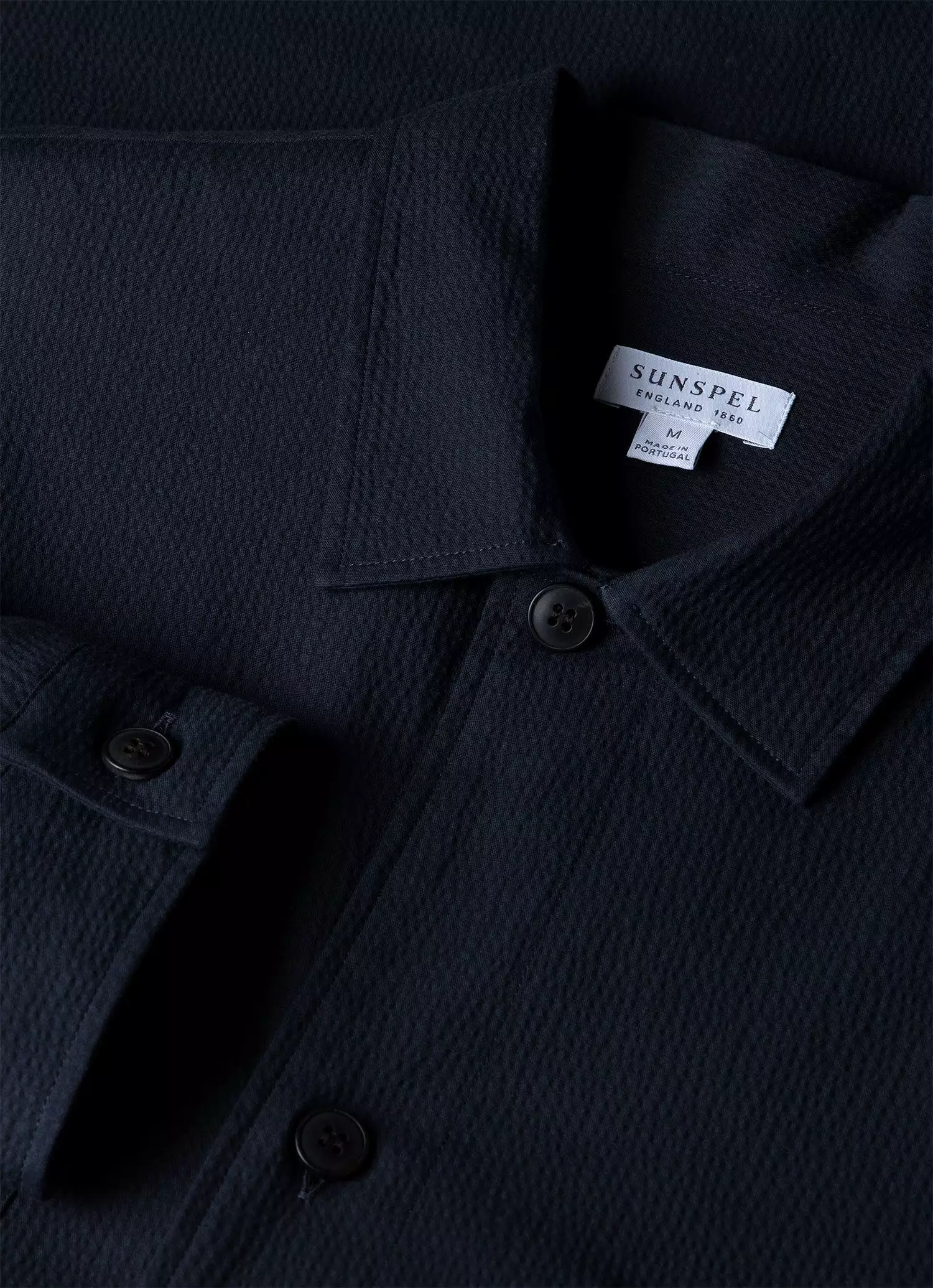 Men's Seersucker Overshirt in Navy