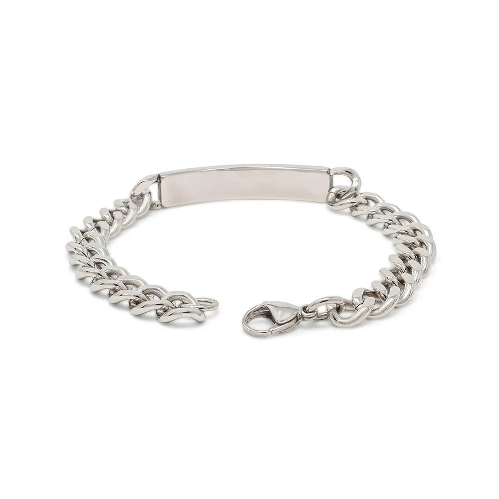 Men's Stainless Steel Medical ID Chain Bracelet