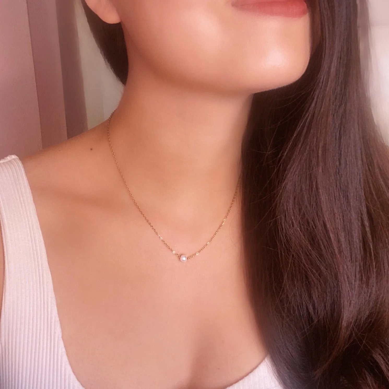 Mini Faux Pearl Necklace / Choker