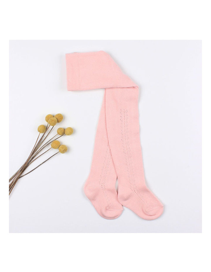 Minihaha Open Work Tights - Blush Pink