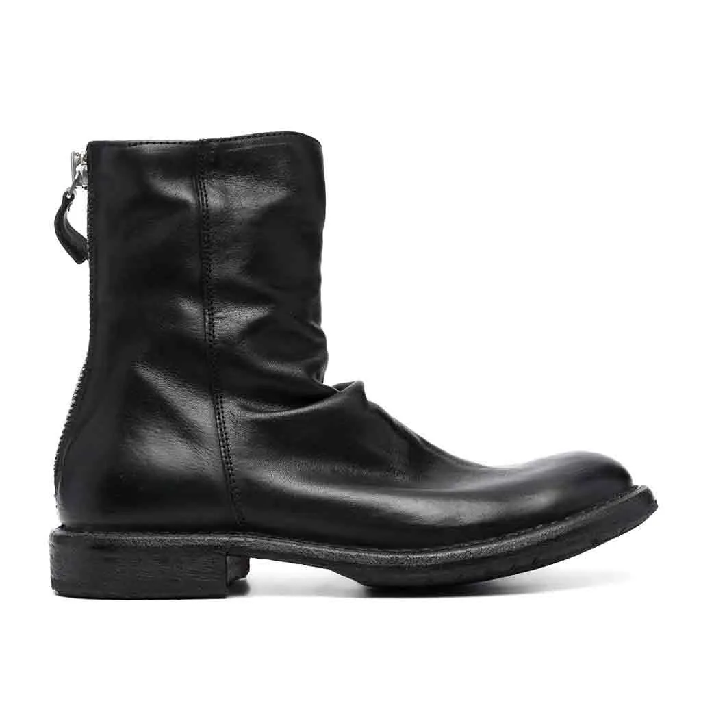 MOMA Back -zip Ankle Boot - Black