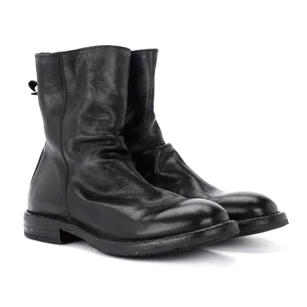 MOMA Back -zip Ankle Boot - Black