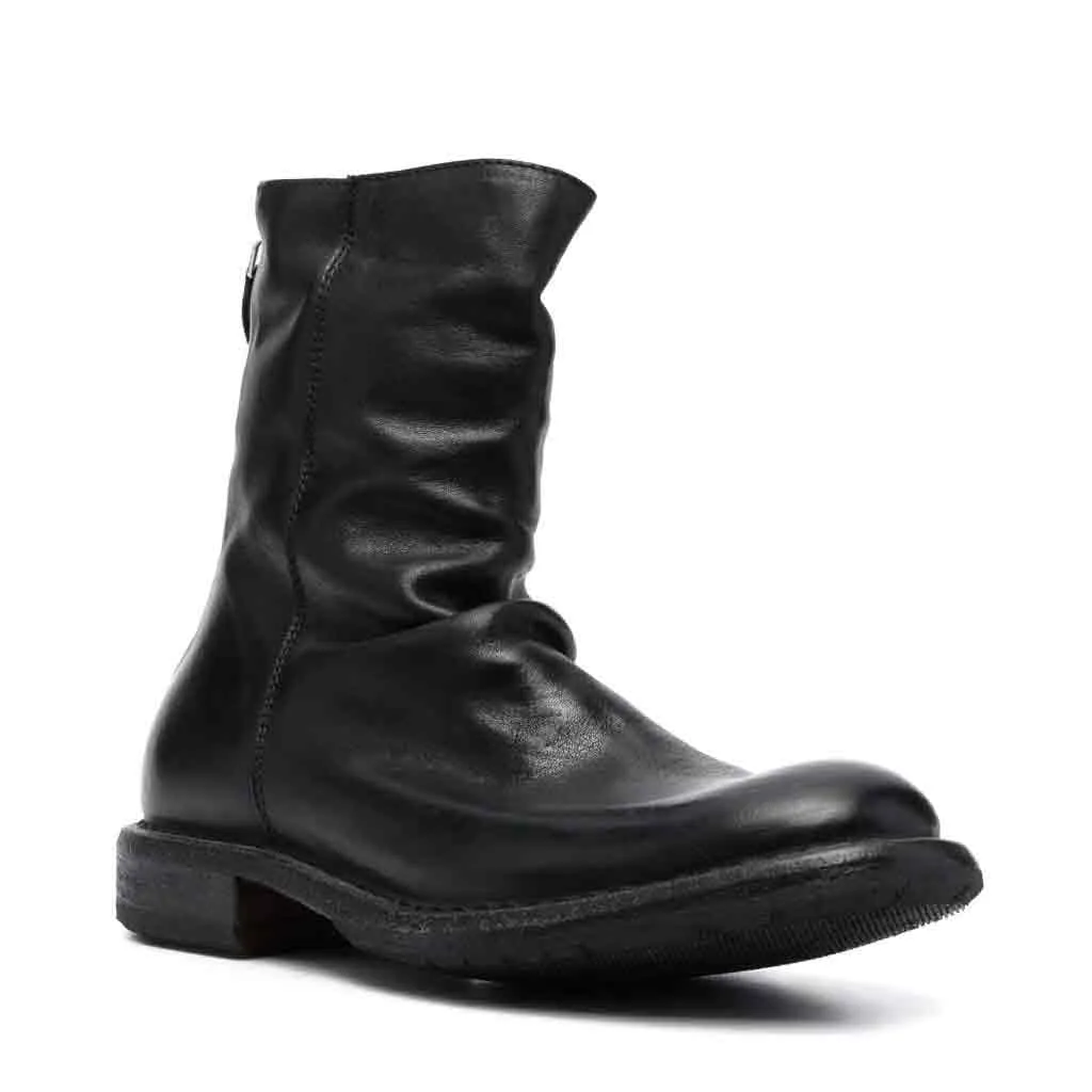 MOMA Back -zip Ankle Boot - Black