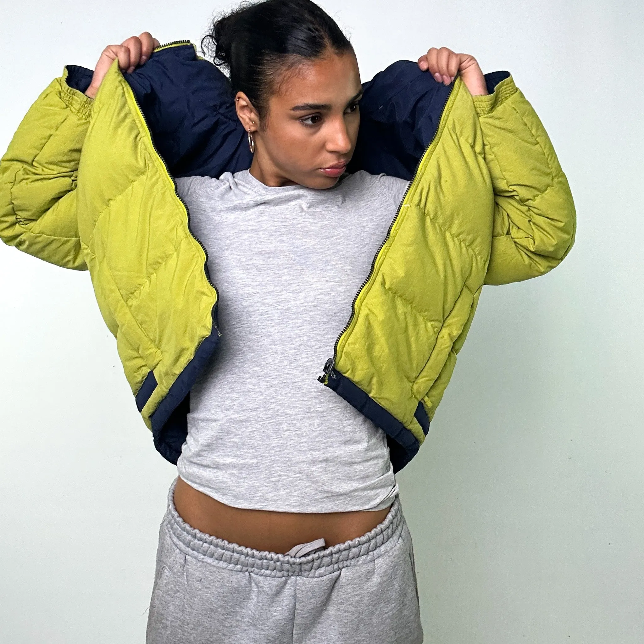 NAVY BLUE / GREEN REVERSIBLE 90S NIKE PUFFER JACKET COAT (