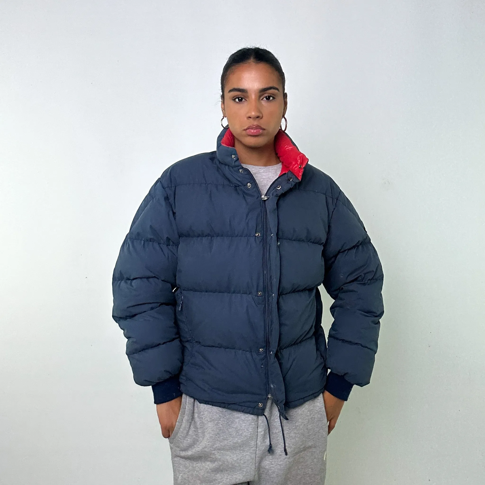 NAVY BLUE 80S MONCLER PUFFER JACKET COAT (