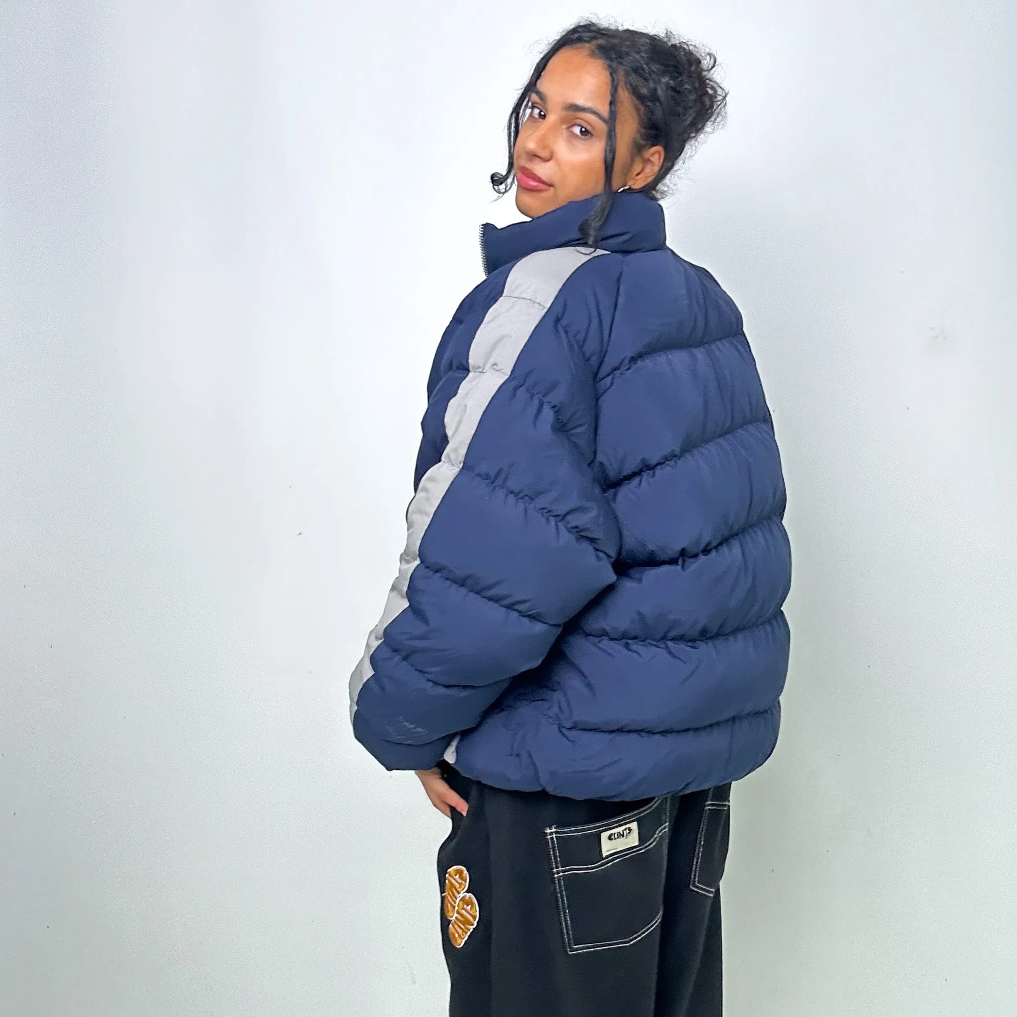 Navy Blue 90s FILA Puffer Jacket Coat (XL)