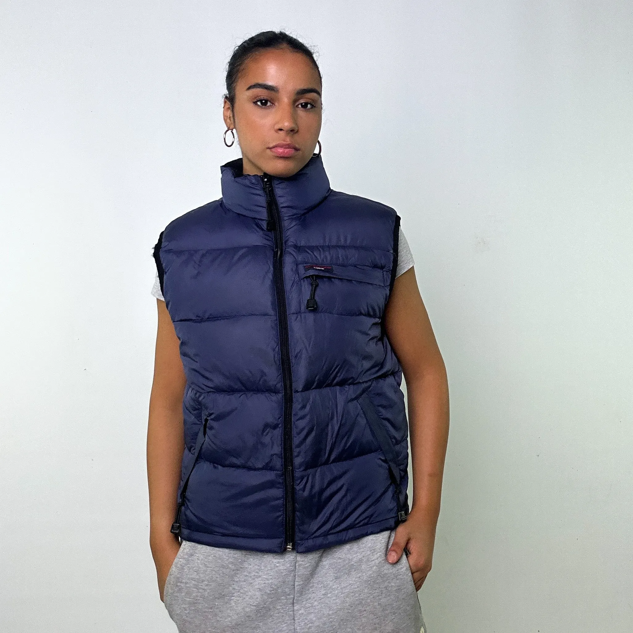 NAVY BLUE 90S POLO JEANS RALPH LAUREN PUFFER JACKET COAT GILET (