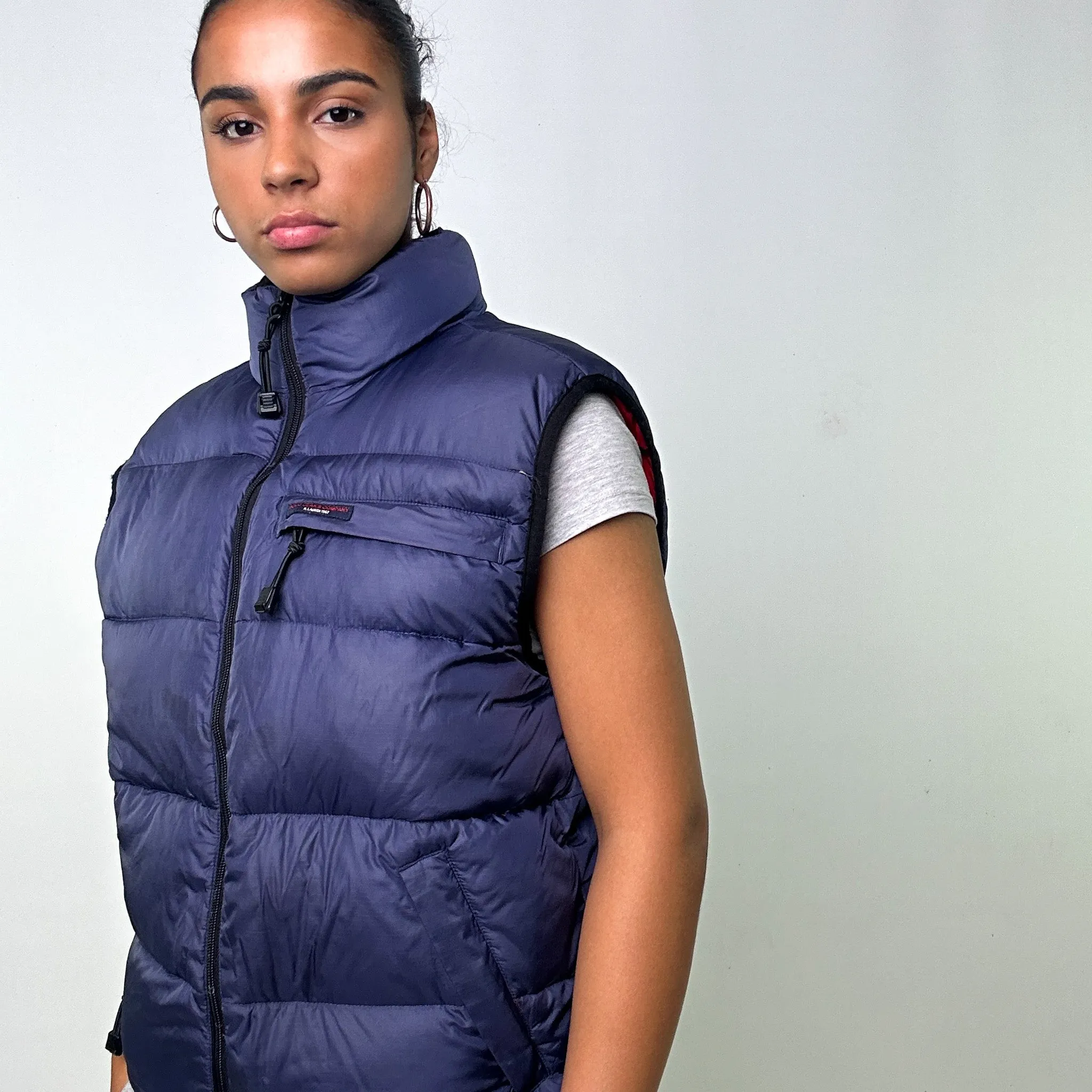 NAVY BLUE 90S POLO JEANS RALPH LAUREN PUFFER JACKET COAT GILET (