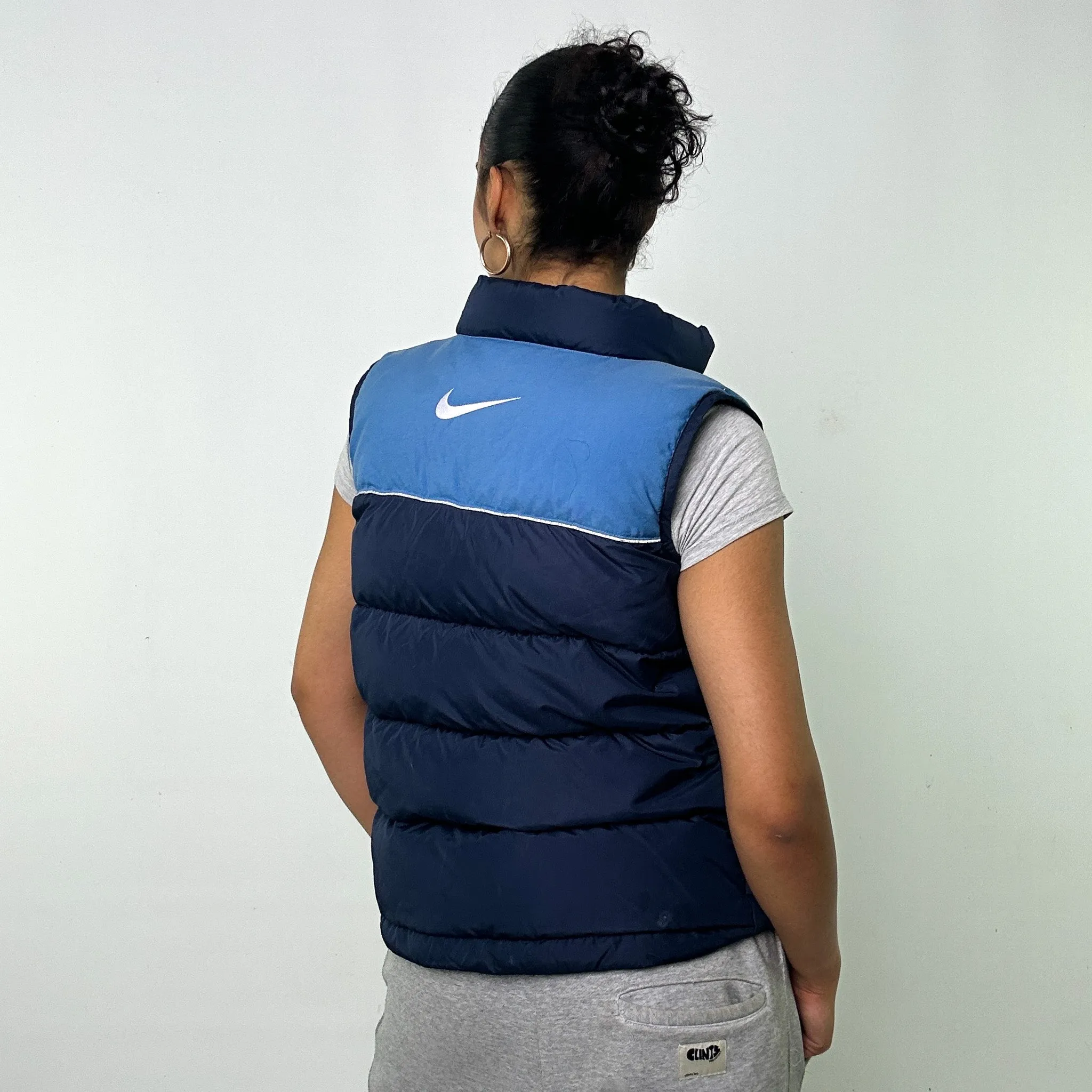 NAVY BLUE Y2KS NIKE PUFFER JACKET COAT GILET (