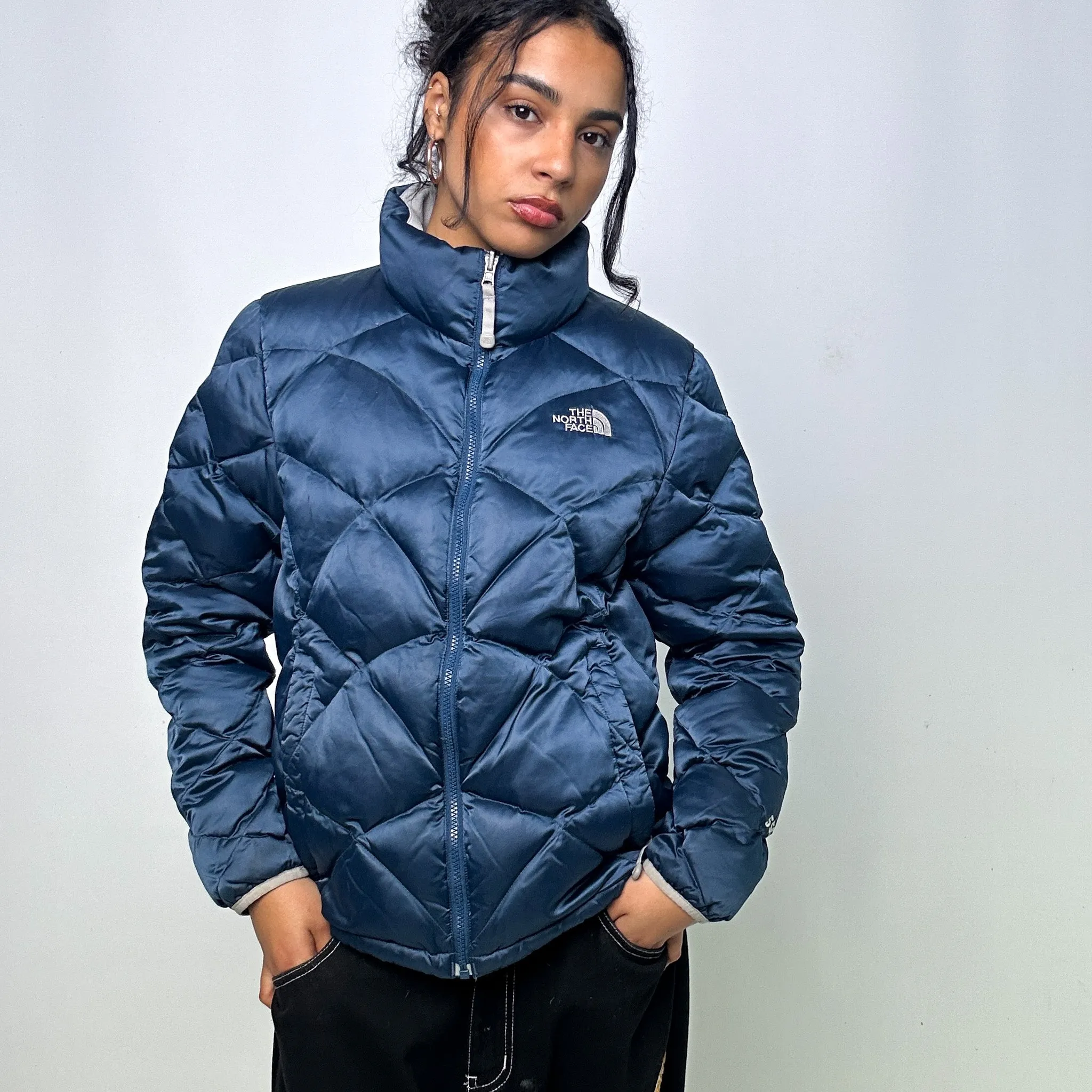 Navy Blue y2ks The North Face 550 Series Puffer Jacket Coat (L)