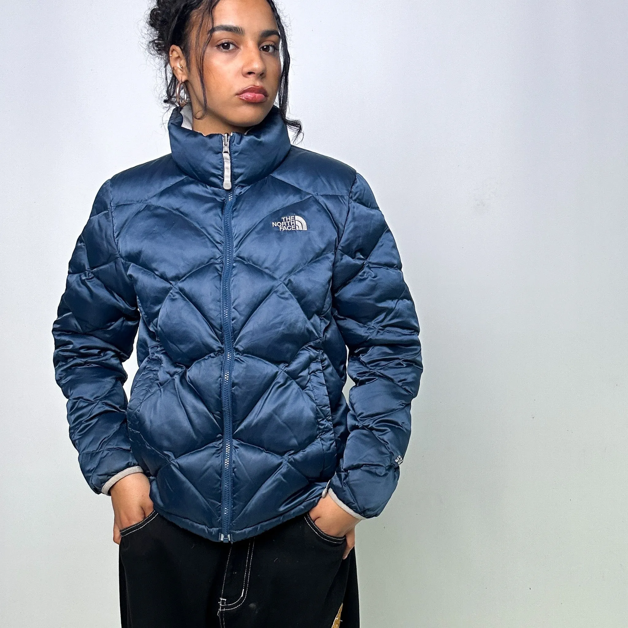 Navy Blue y2ks The North Face 550 Series Puffer Jacket Coat (L)