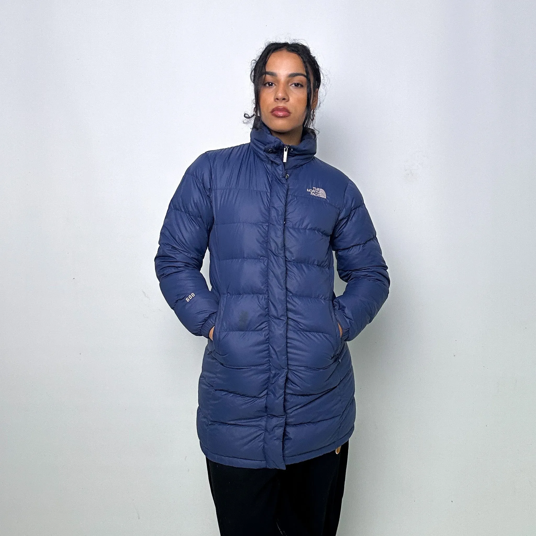 NAVY BLUE Y2KS THE NORTH FACE 600 SERIES PUFFER JACKET COAT (