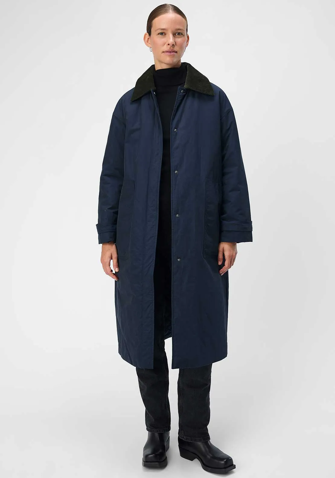 Object Phoebe Longline Coat, Navy