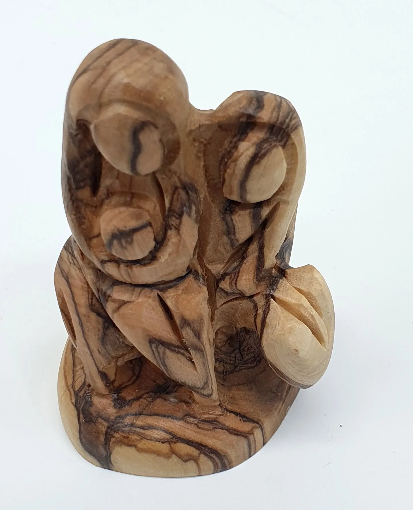 Olive Wood Nativity Statue - Flight to Egypt Scene, Jesus, Mary, and Joseph,Bethlehem Olive Wood Religious Art