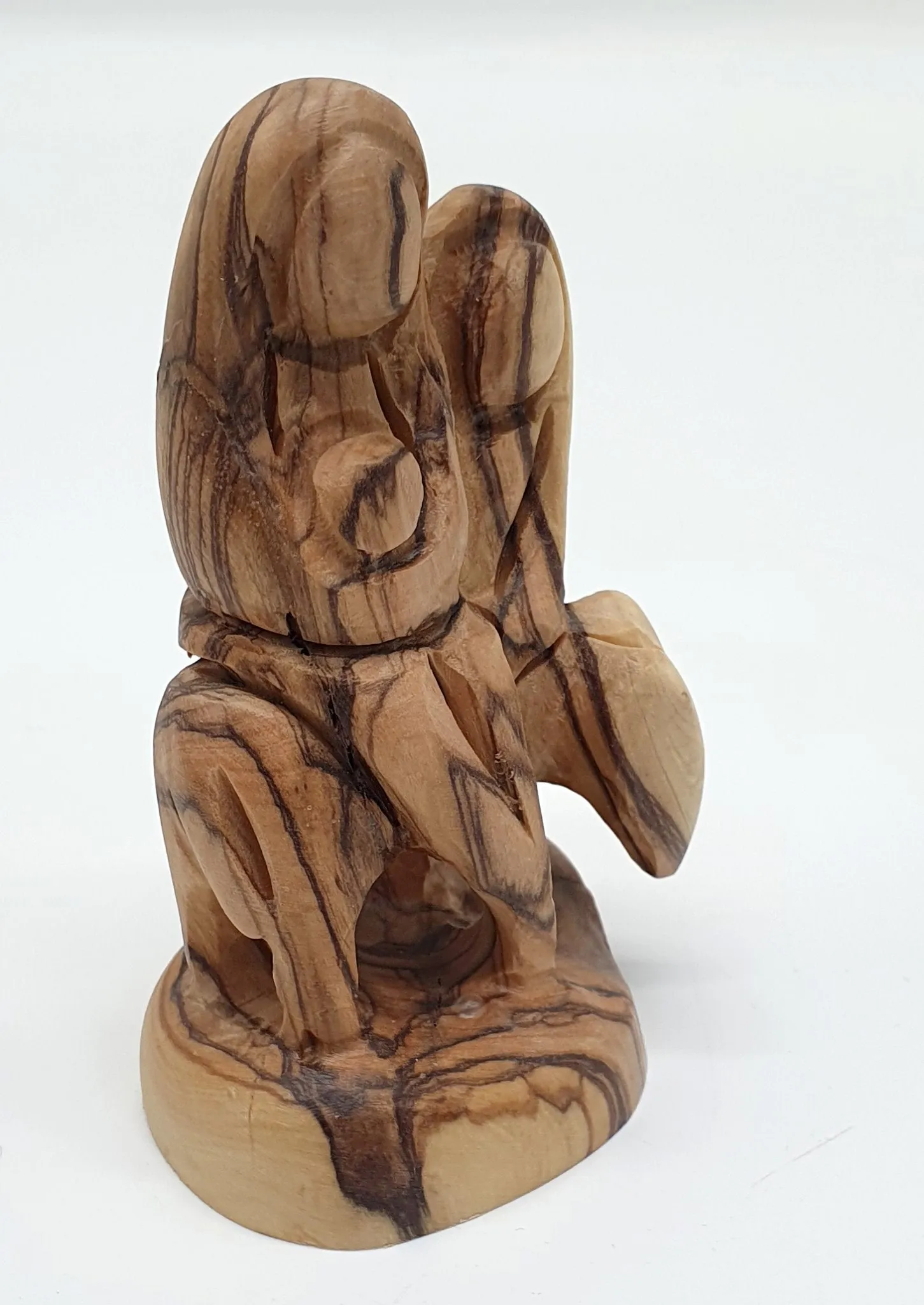 Olive Wood Nativity Statue - Flight to Egypt Scene, Jesus, Mary, and Joseph,Bethlehem Olive Wood Religious Art