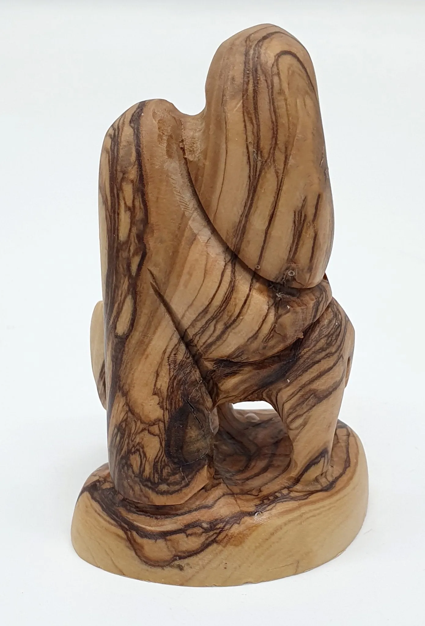 Olive Wood Nativity Statue - Flight to Egypt Scene, Jesus, Mary, and Joseph,Bethlehem Olive Wood Religious Art