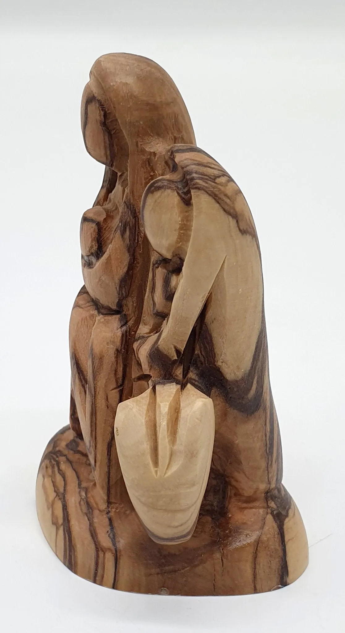 Olive Wood Nativity Statue - Flight to Egypt Scene, Jesus, Mary, and Joseph,Bethlehem Olive Wood Religious Art