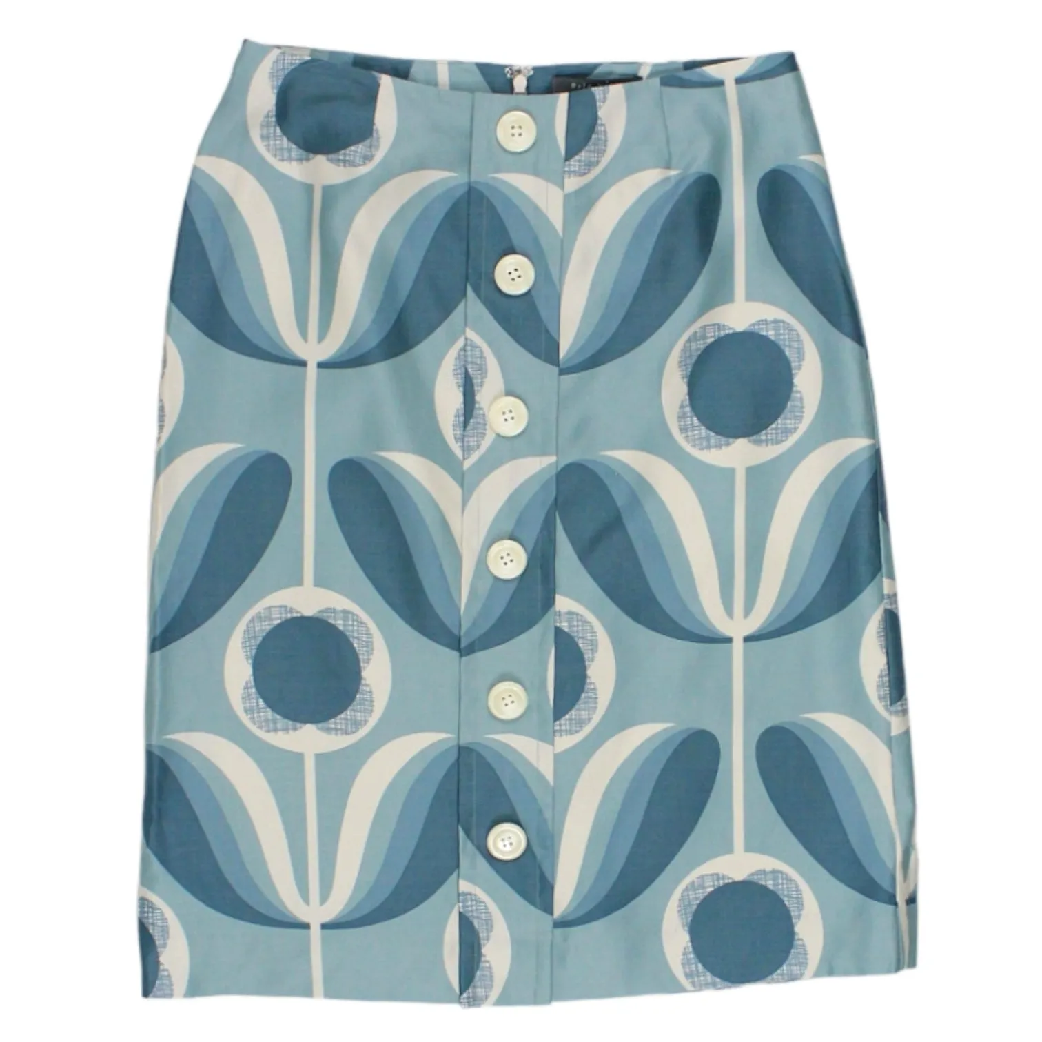 Orla Kiely Blue Wallflower Print Skirt