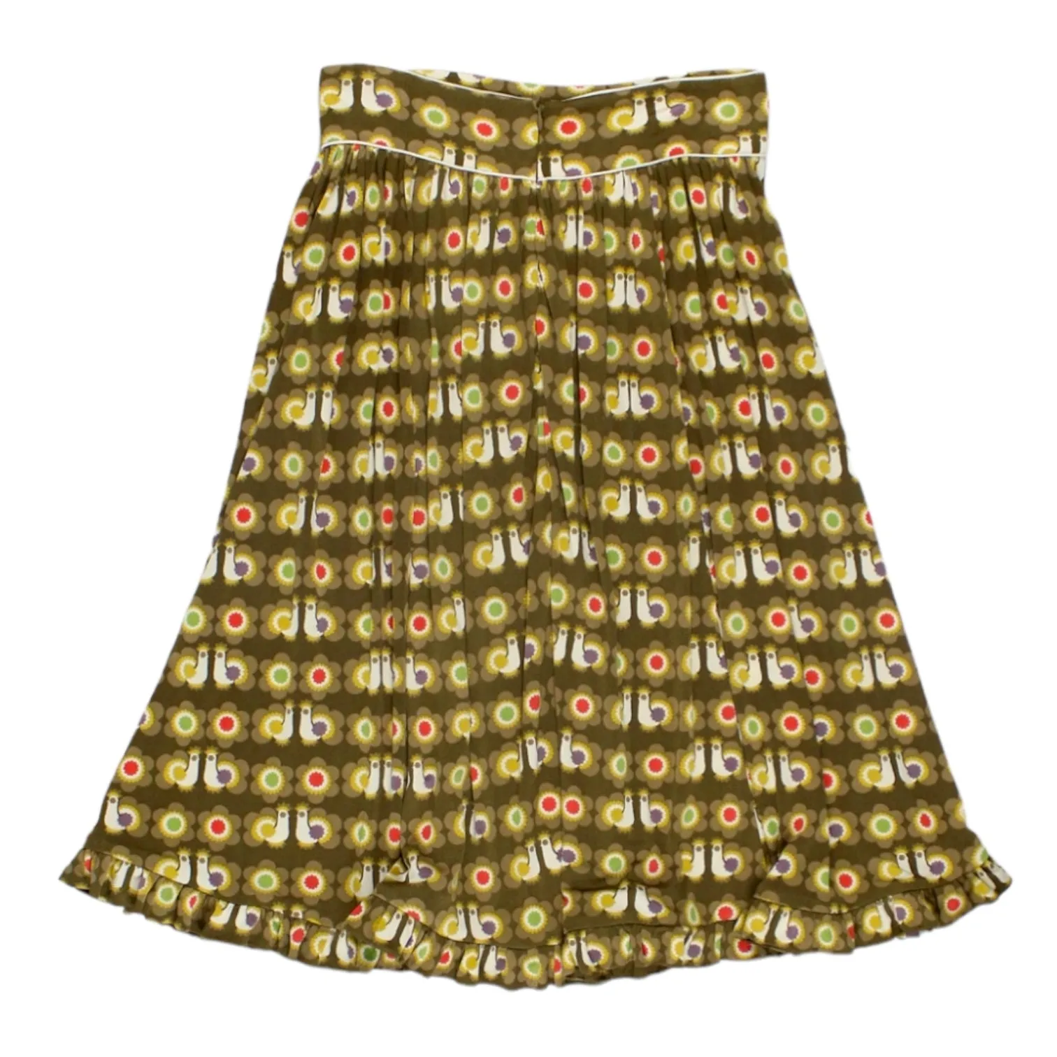 Orla Kiely Brown Bird Print Skirt