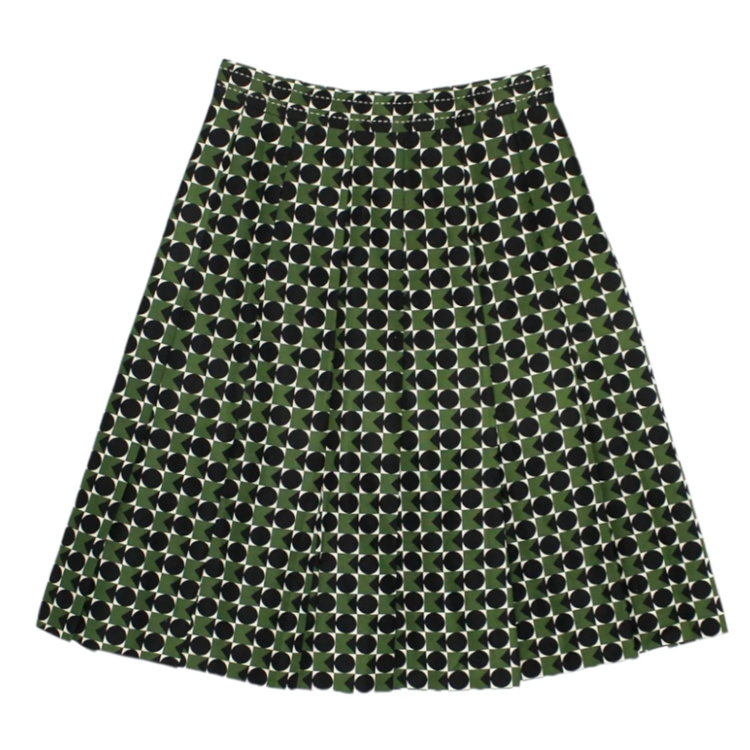 Orla Kiely Green Square/Dot Pleated Skirt