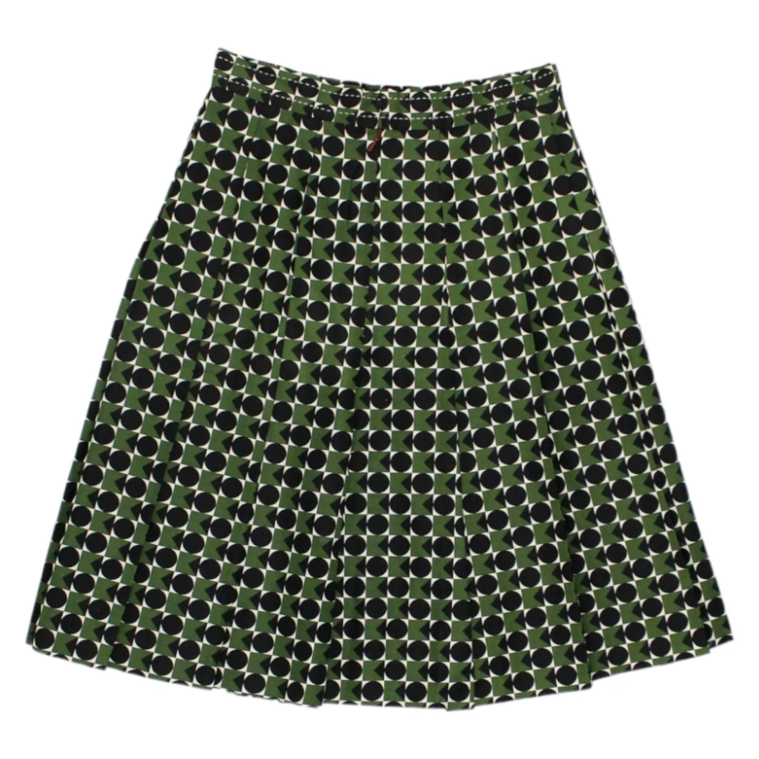 Orla Kiely Green Square/Dot Pleated Skirt